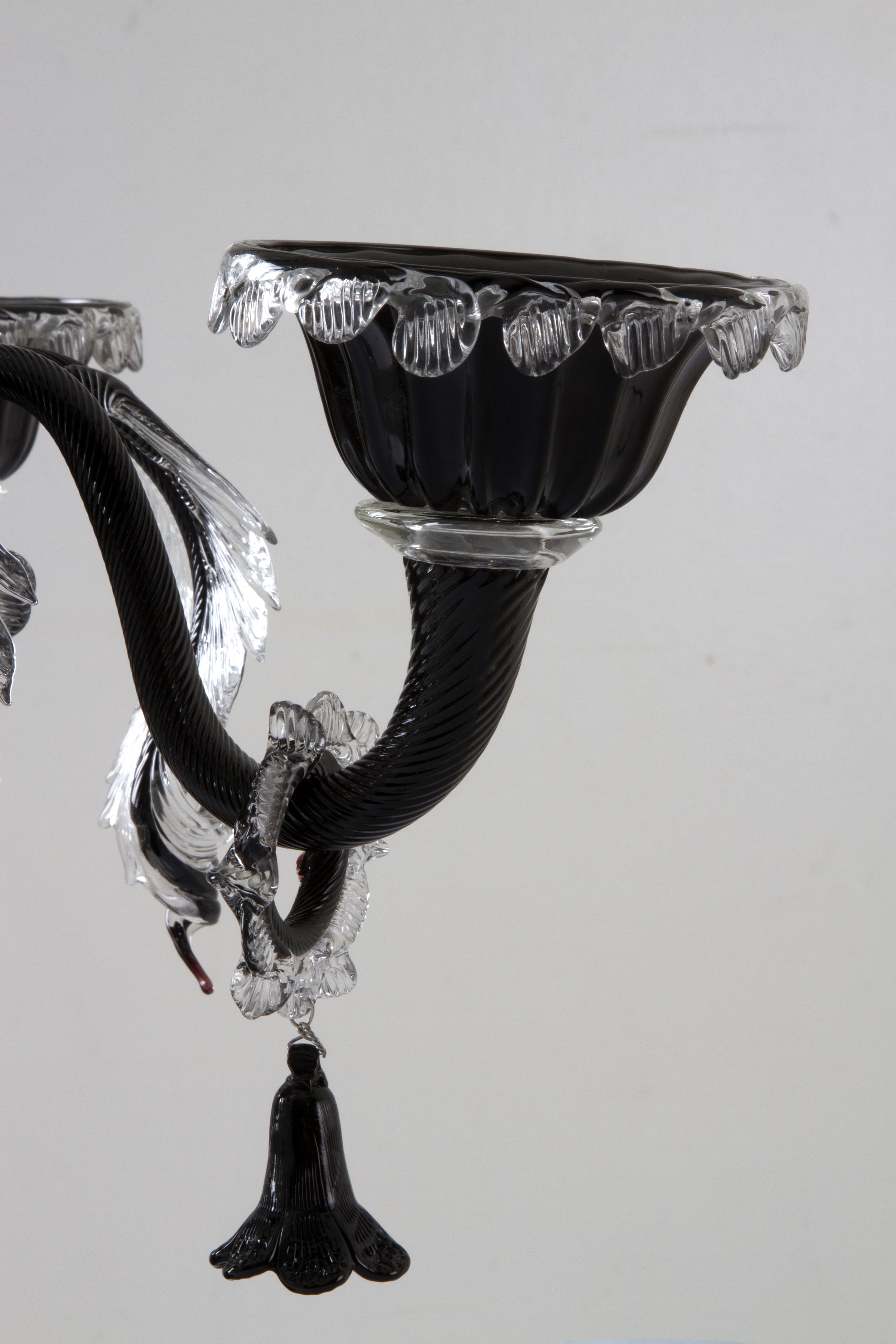 Candelabro in Vetro Nero