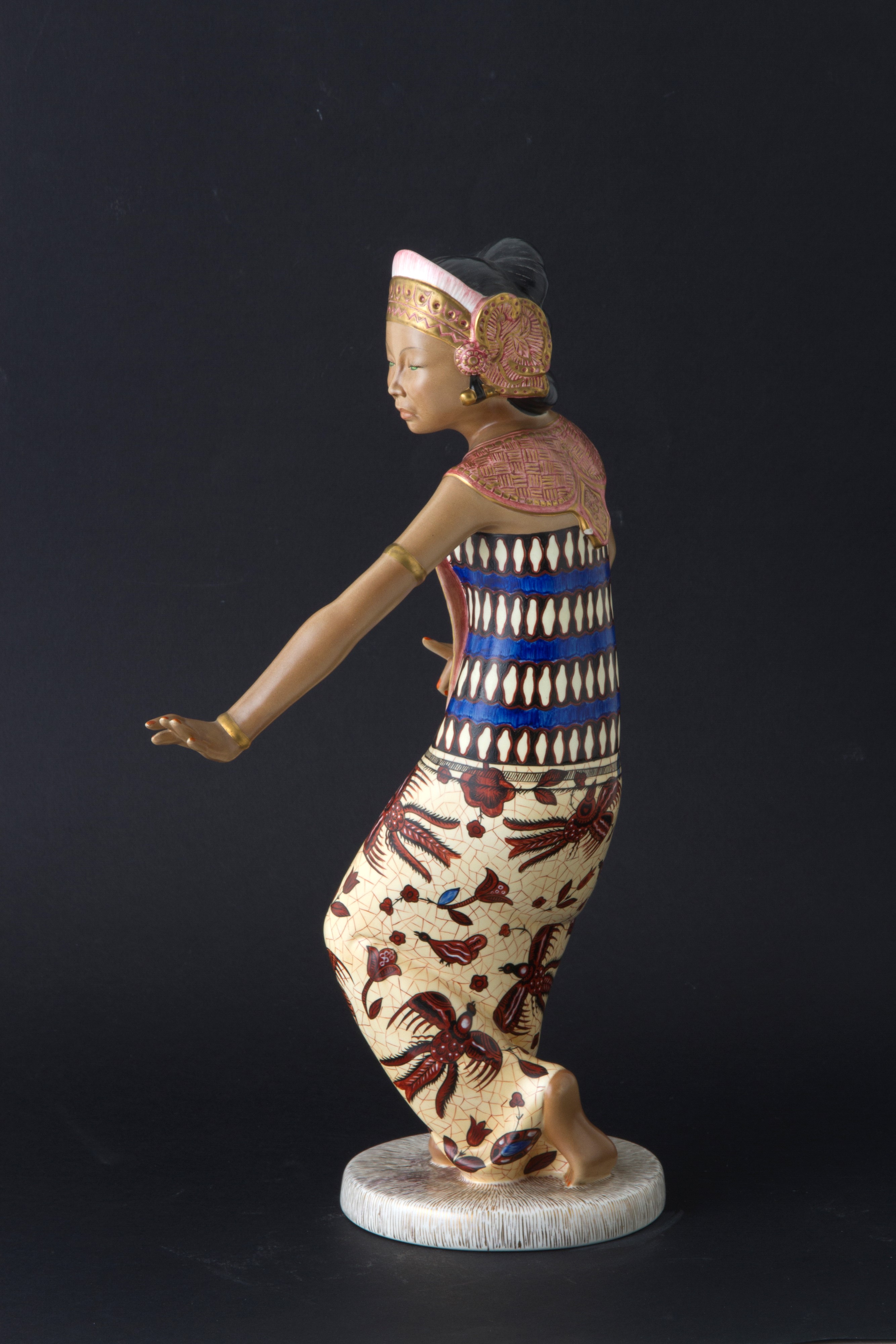 Camillo Ghigo - Statuetta in Ceramica "danzatrice Giavanese". Lenci