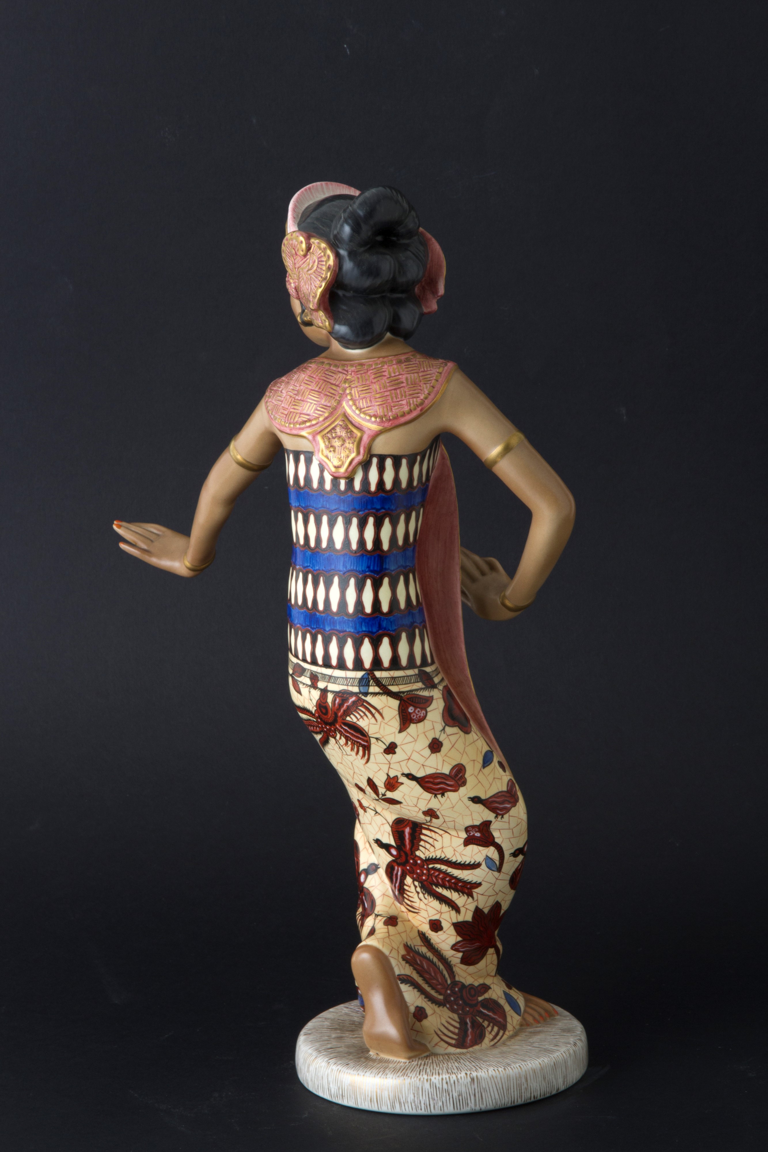 Camillo Ghigo - Statuetta in Ceramica "danzatrice Giavanese". Lenci
