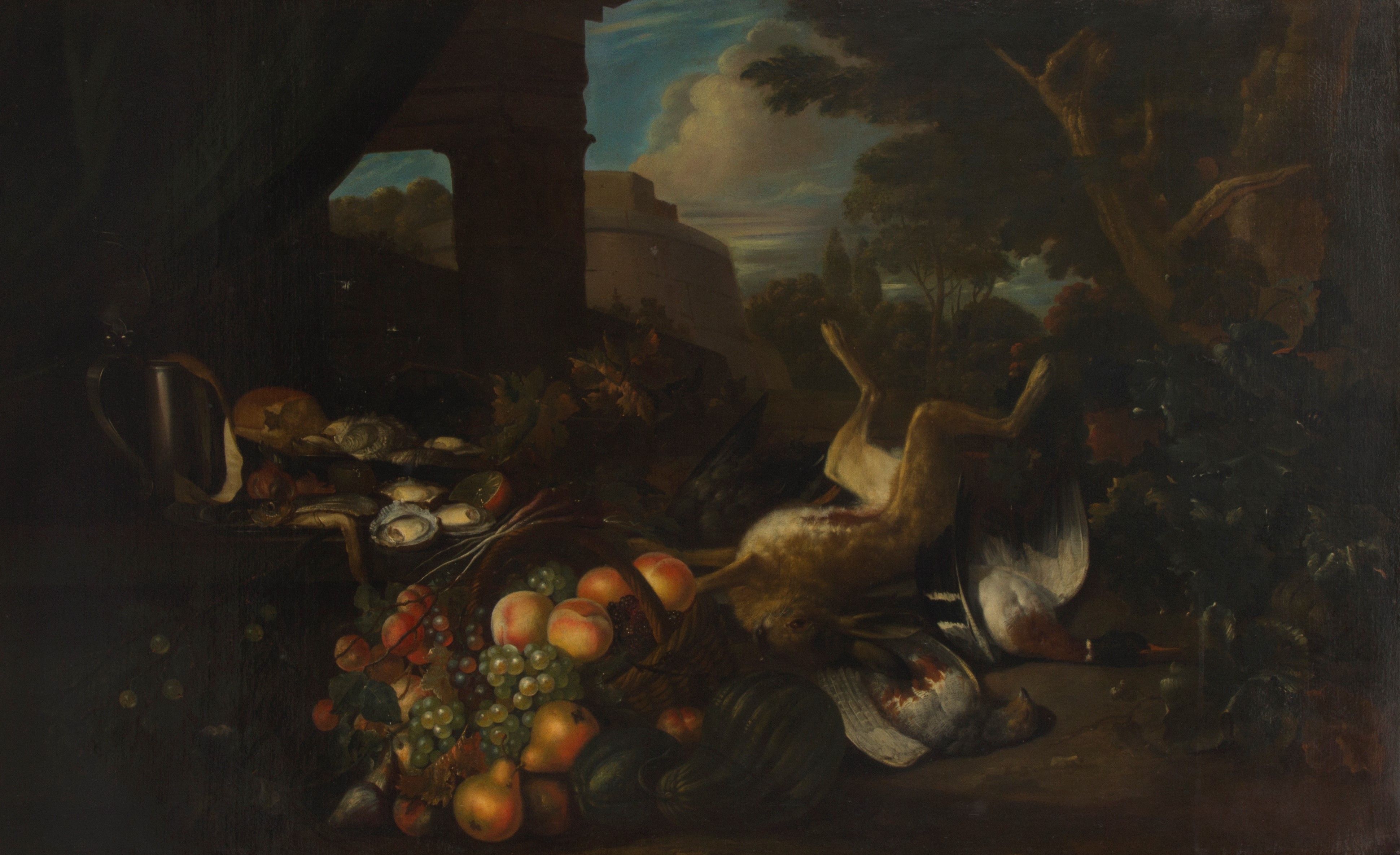 Jan Weenix - Natura Morta, olio su tela, 112 x 181 cm