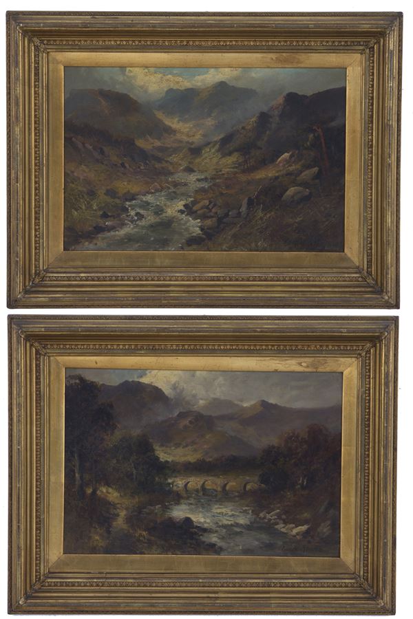 CHARLES STANFIELD - Pair of paintings "RIVER LANDSCAPES"