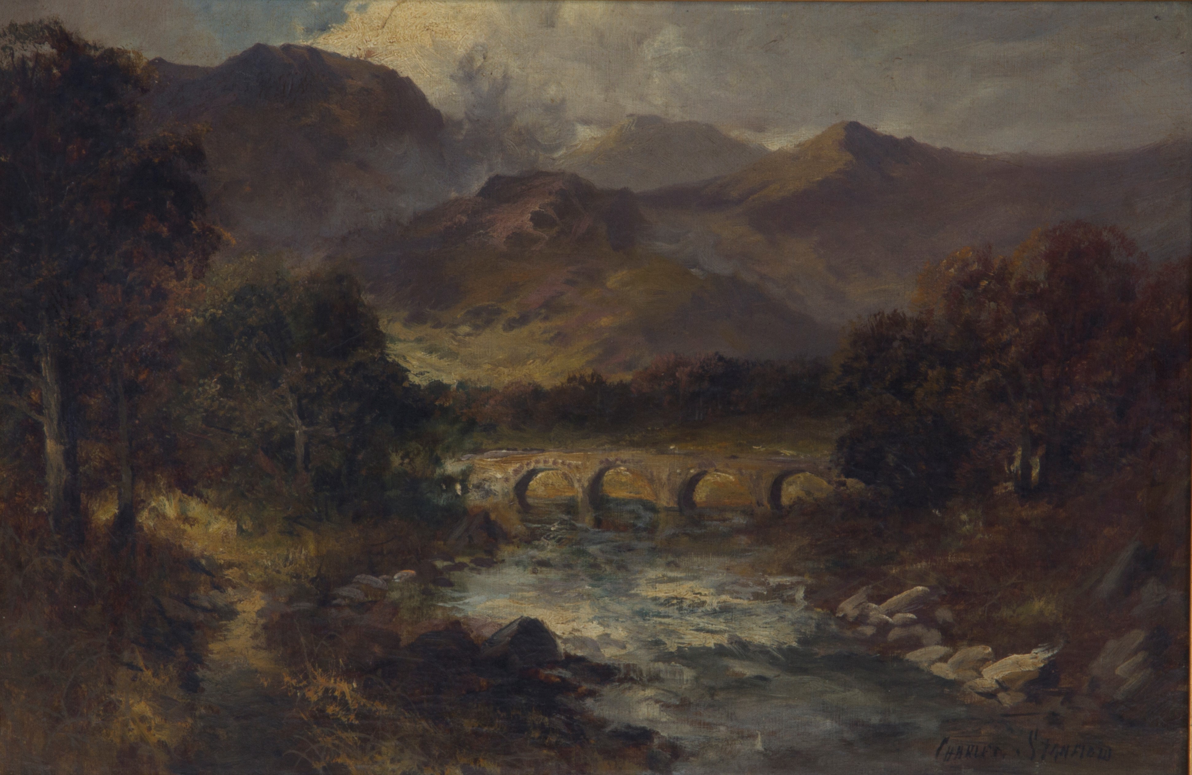 Charles Stanfield - Coppia di Dipinti "paesaggi Fluviali"