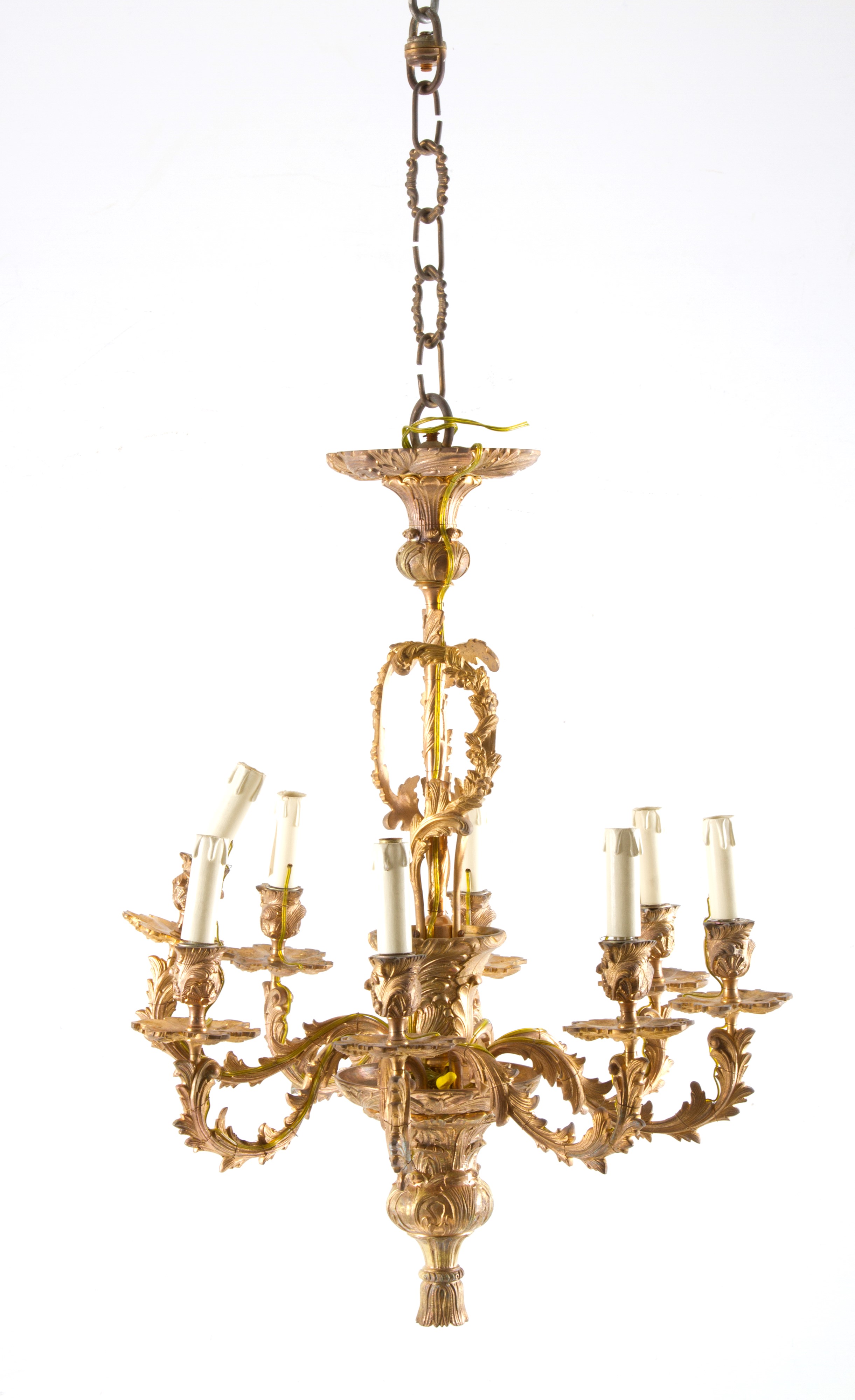Lampadario in Bronzo Dorato