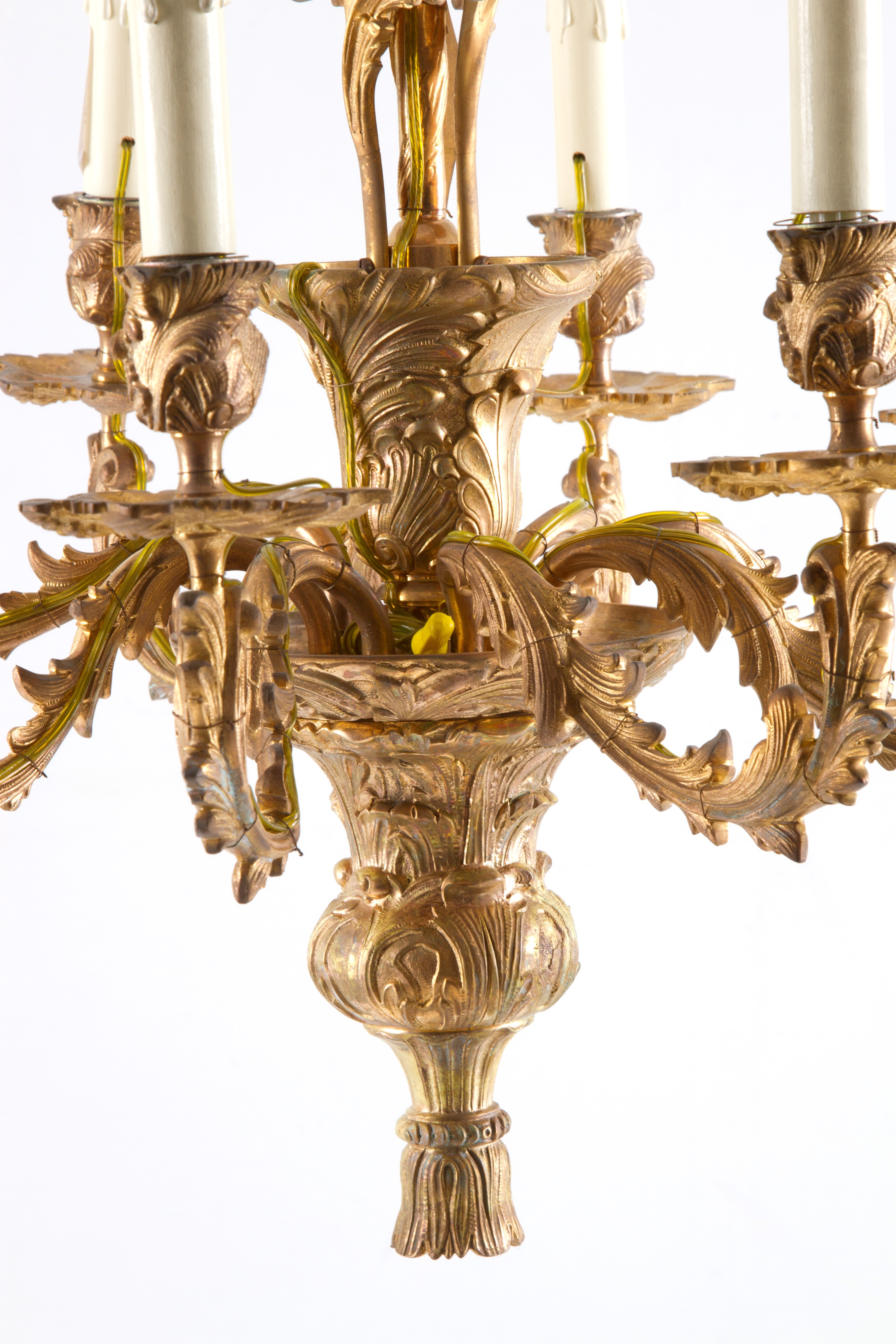 Lampadario in Bronzo Dorato