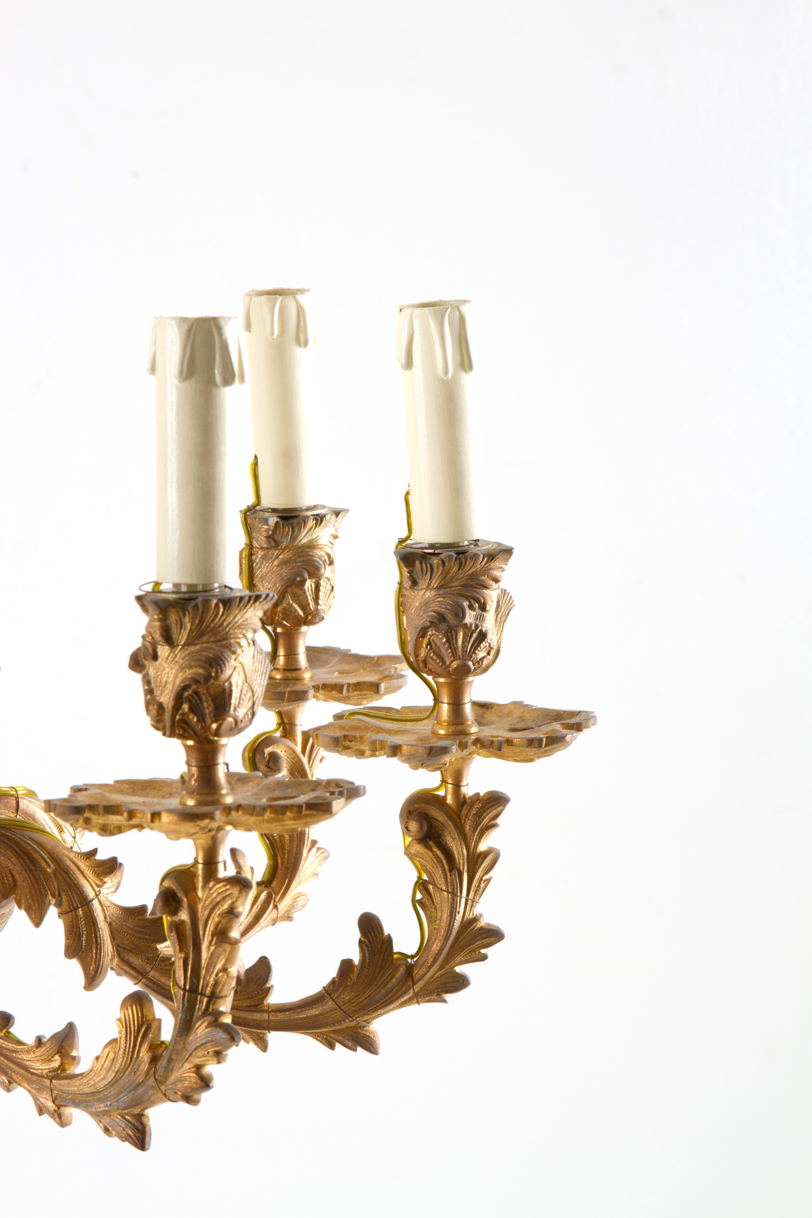 Lampadario in Bronzo Dorato