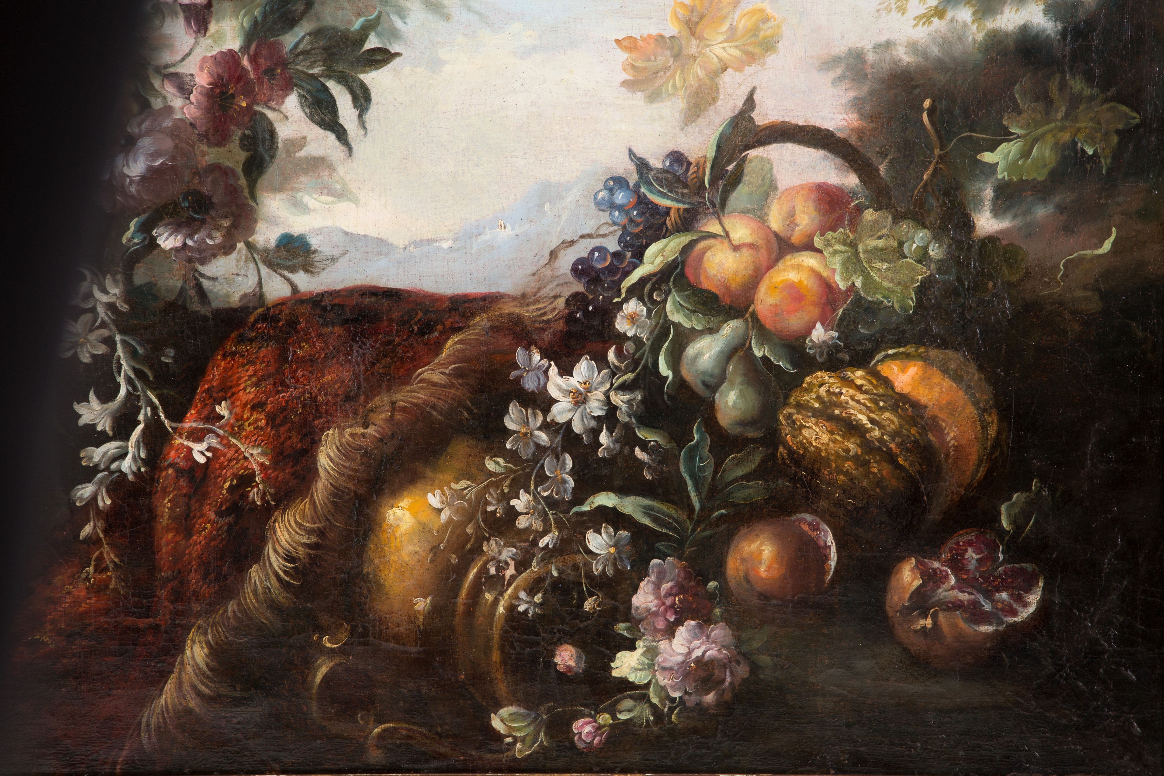 Dipinto, Natura morta e vaso di fiori, olio su tela (XIX secolo)