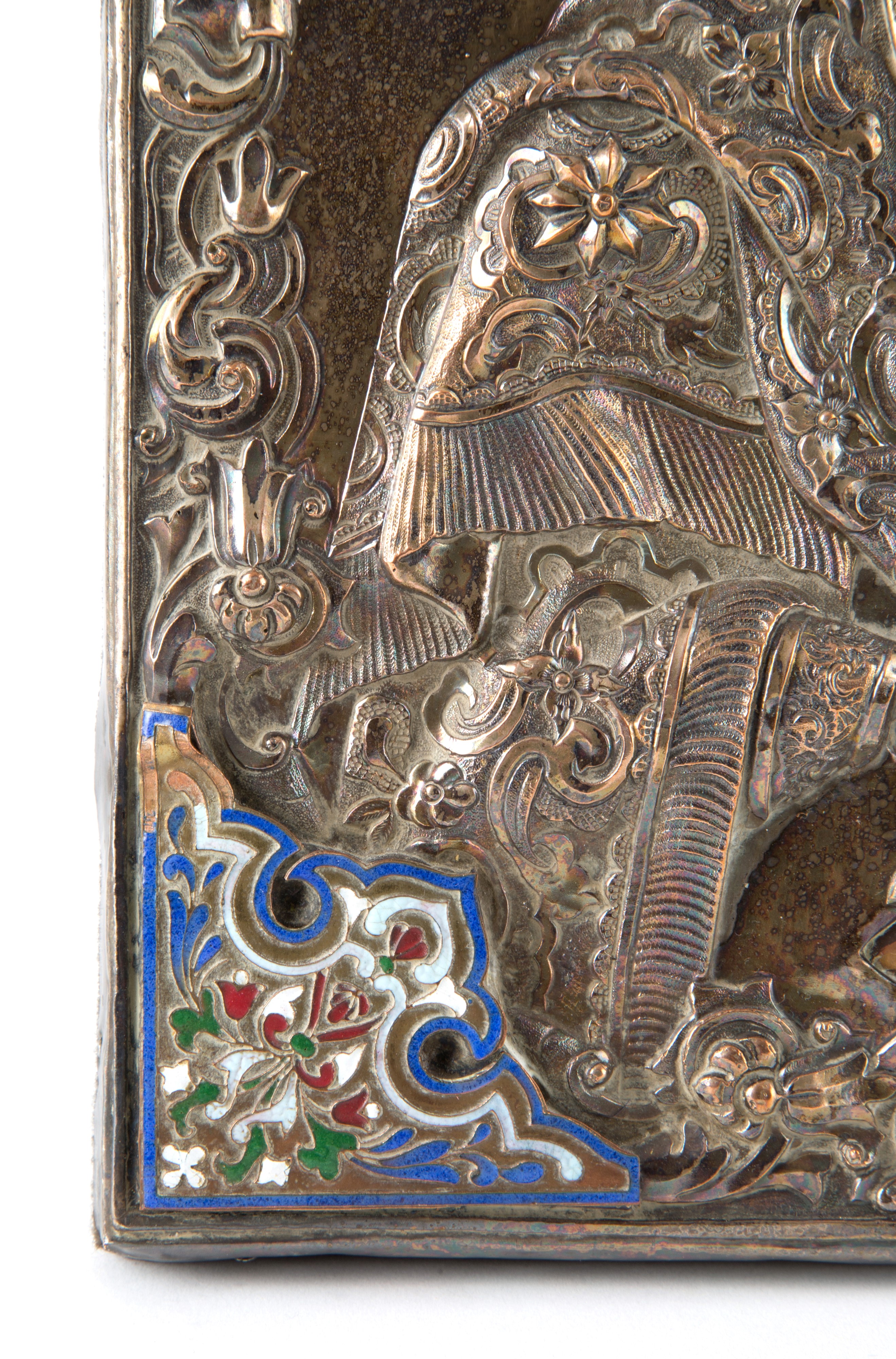 Icona con riza 'MADONNA CON BAMBINO'