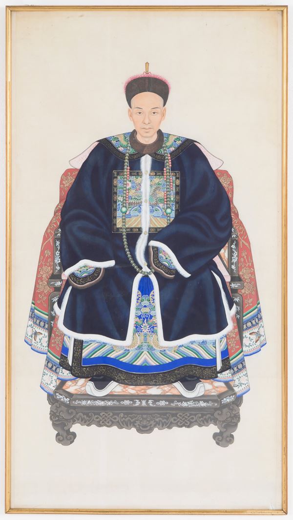 Painting on rice paper "DIGNITARY"