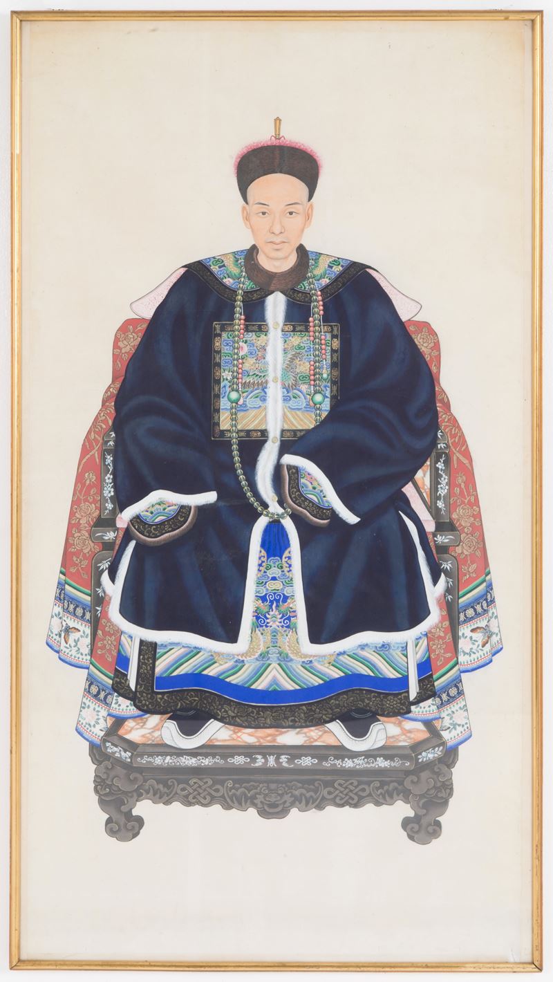 Dipinto su carta di riso "DIGNITARIO"