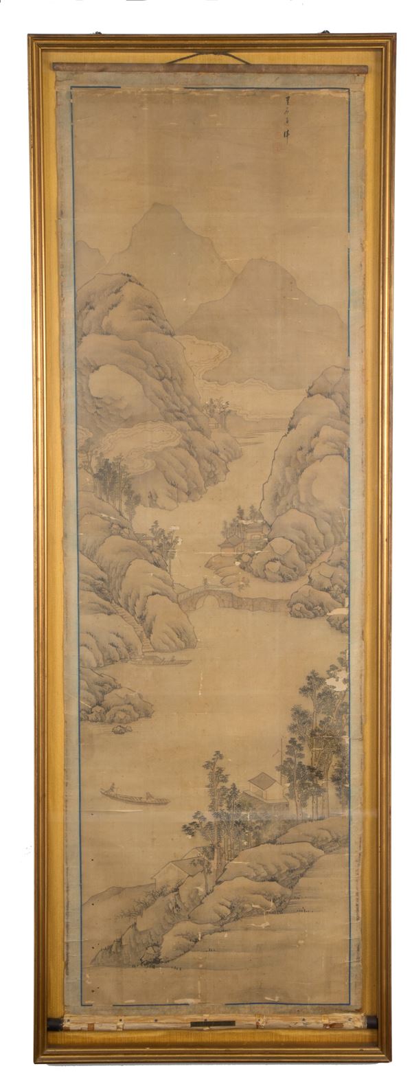 Panel on rice paper &quot;ORIENTAL LANDSCAPE&quot;.