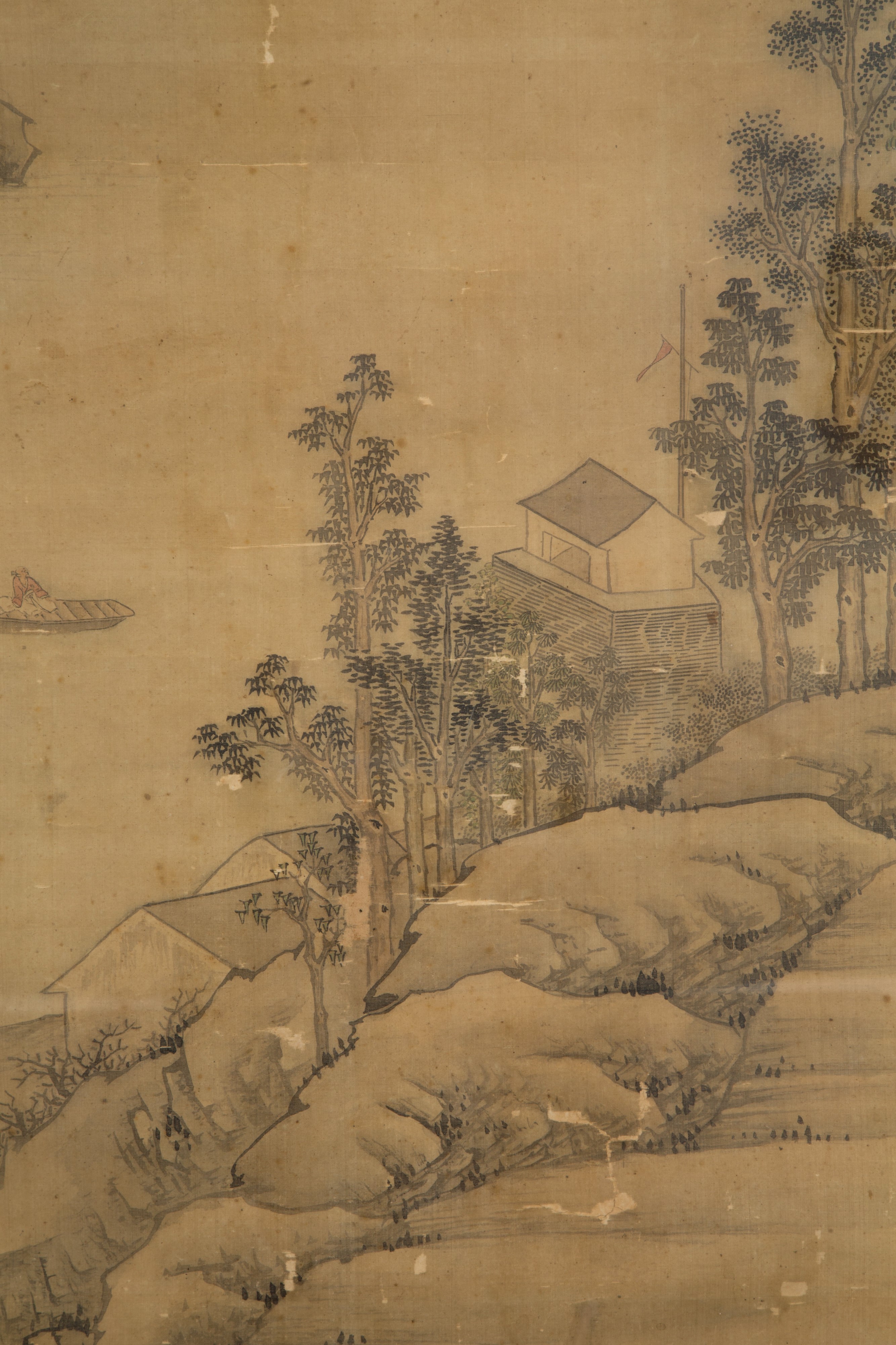 Pannello su carta di riso "PAESAGGIO ORIENTALE".