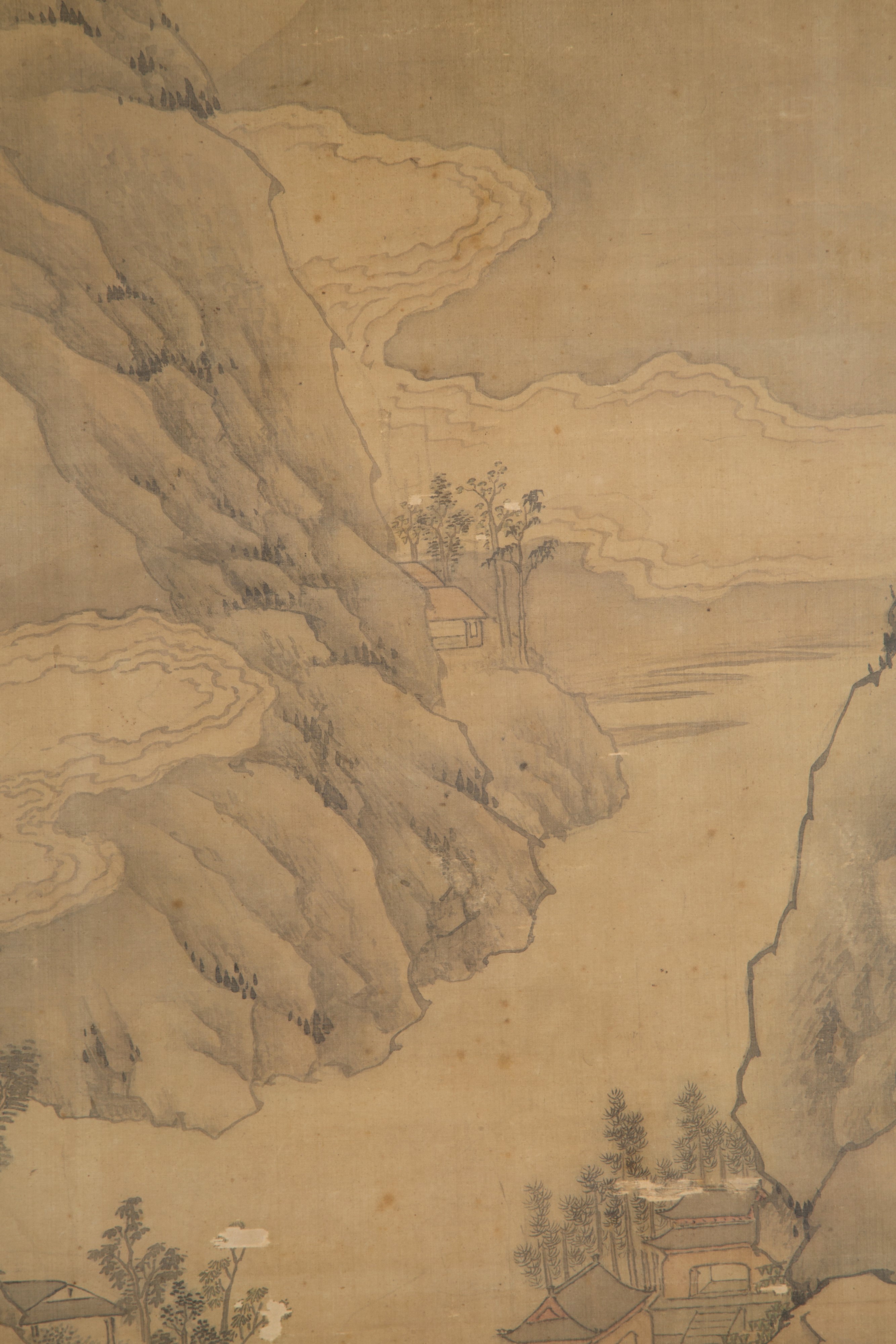 Pannello su carta di riso "PAESAGGIO ORIENTALE".