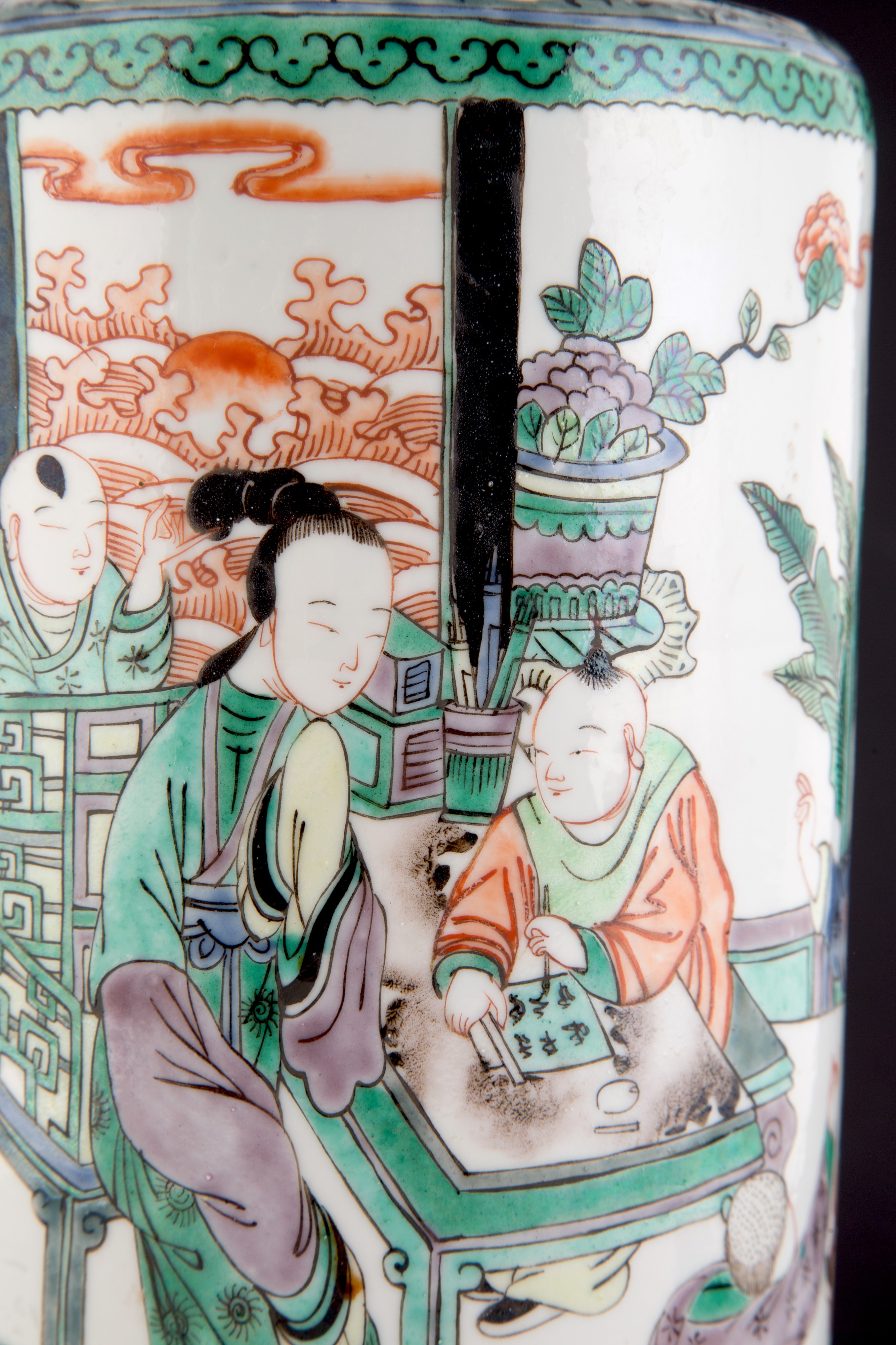 Vaso in porcellana Famiglia Verde