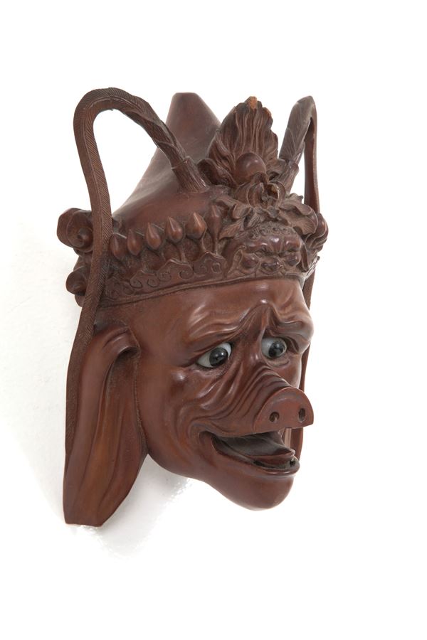 Maschera in legno "VOLTO GROTTESCO"