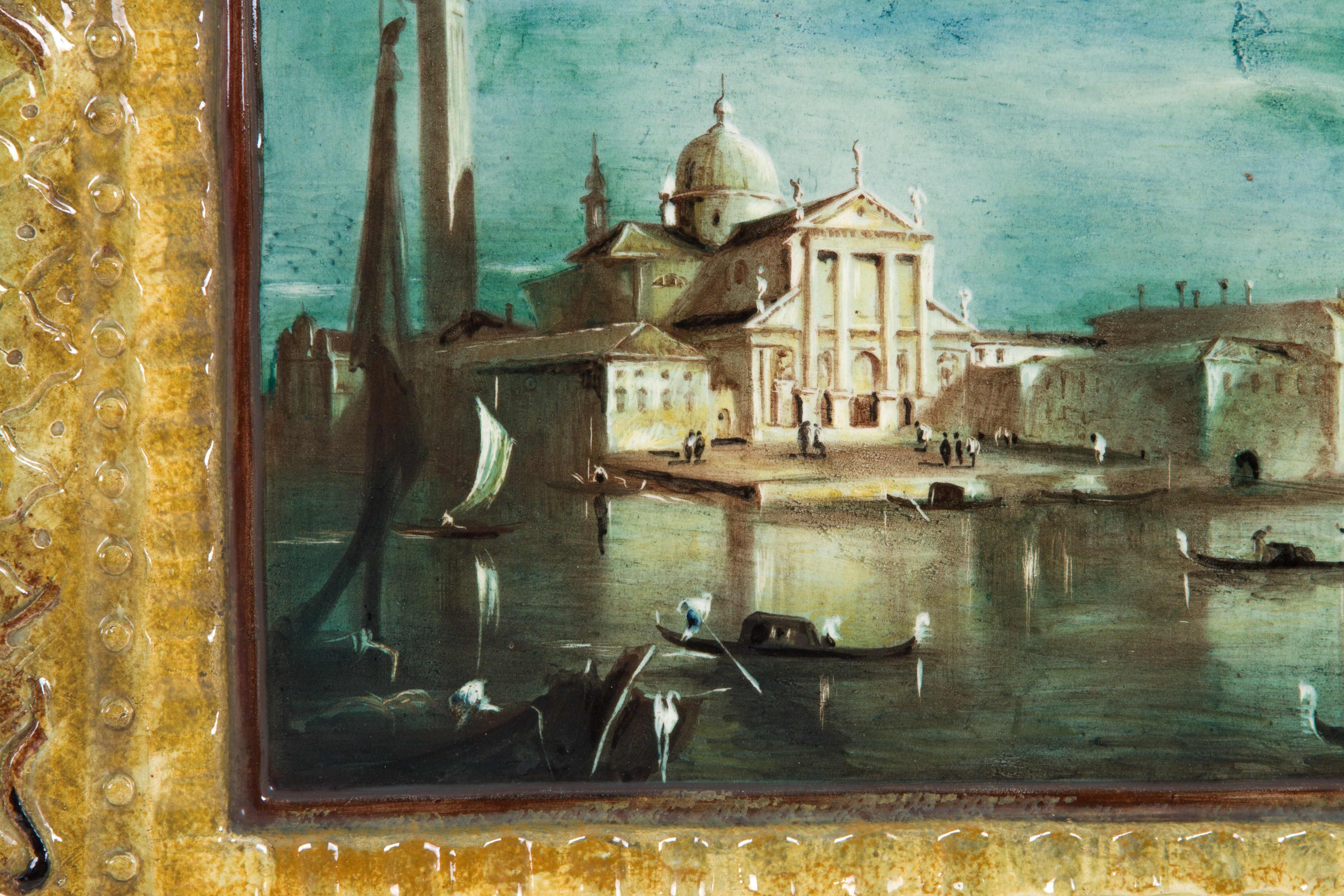 Coppia di placche in maiolica "VEDUTE DI VENEZIA"