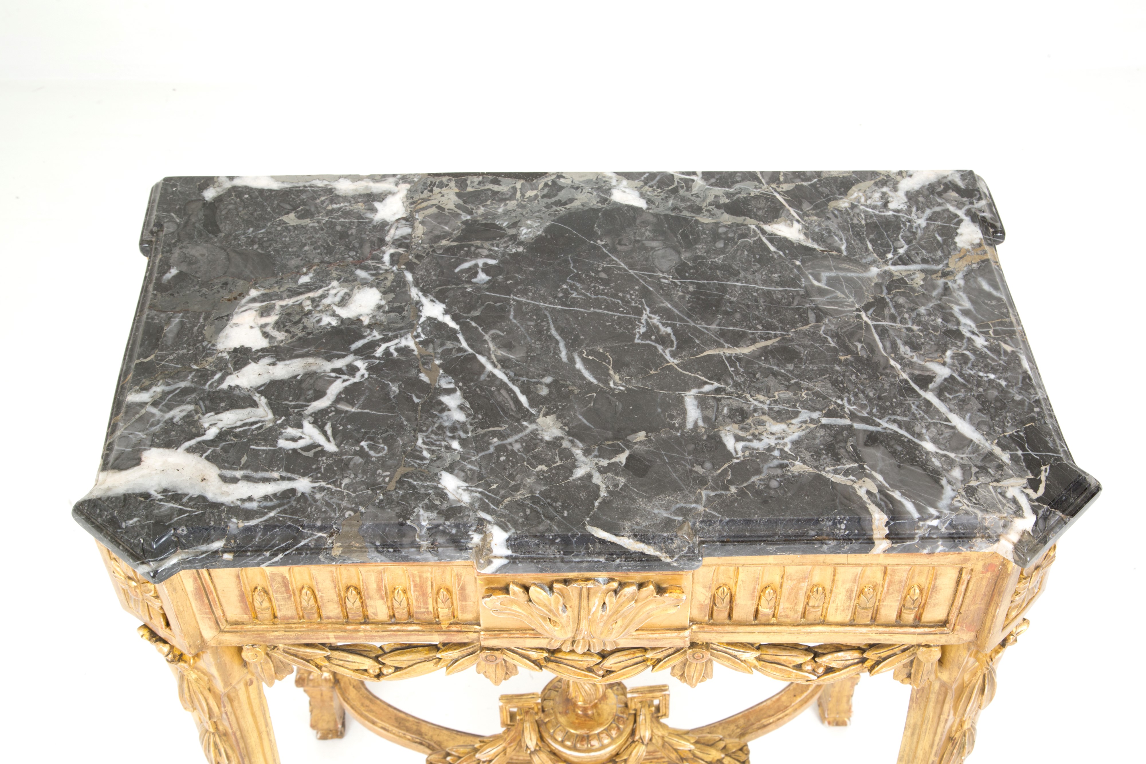 Consolle in Legno con Piano in Marmo