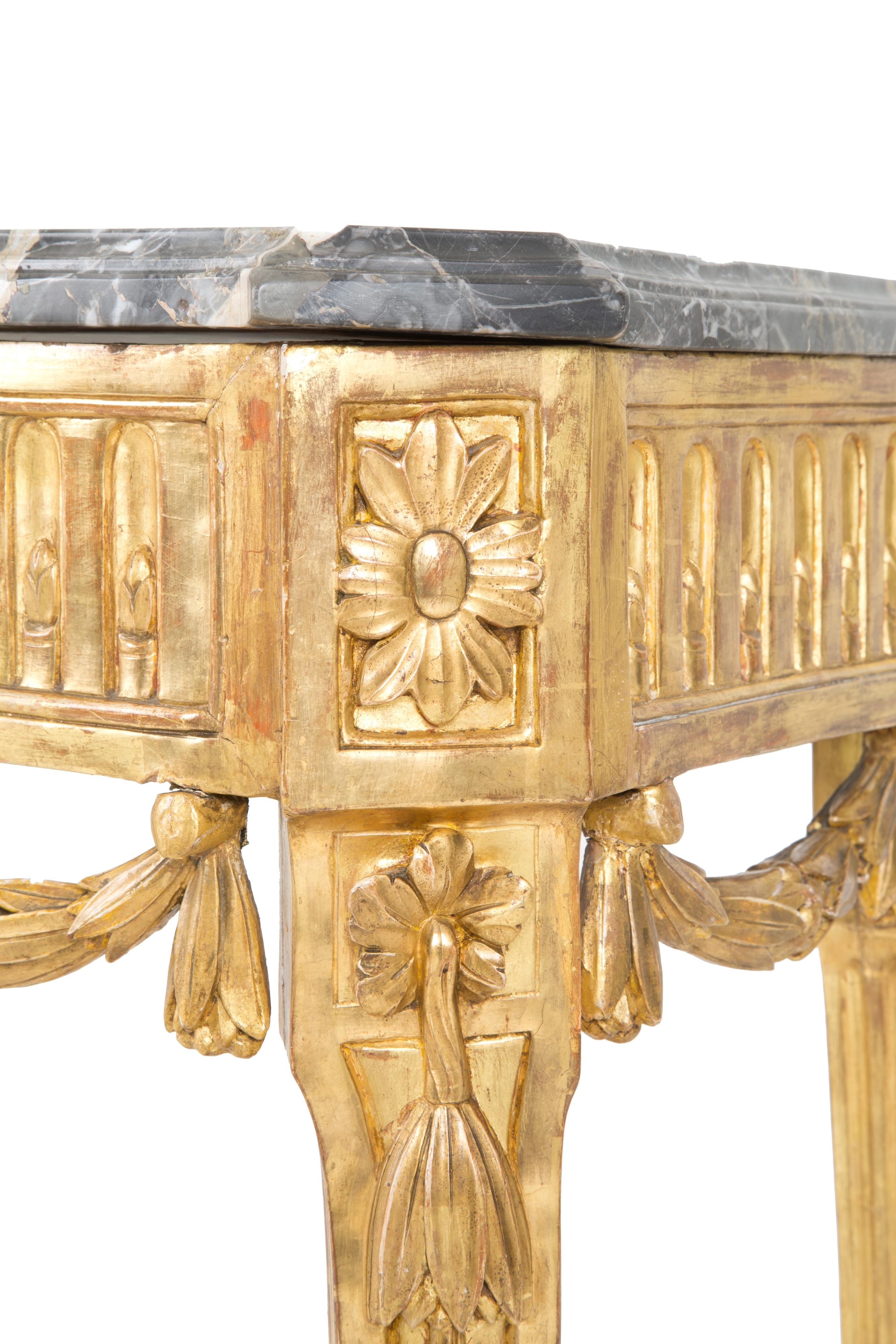 Consolle in Legno con Piano in Marmo