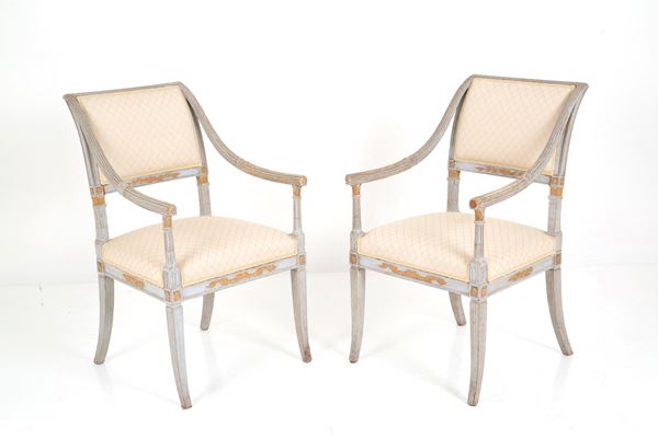 Pair of Louis XVI style armchairs