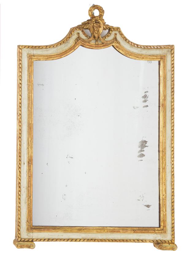 Lacquered and gilded mirror