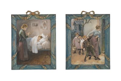 Due Dipinti "scene di Vita Quotidiana"