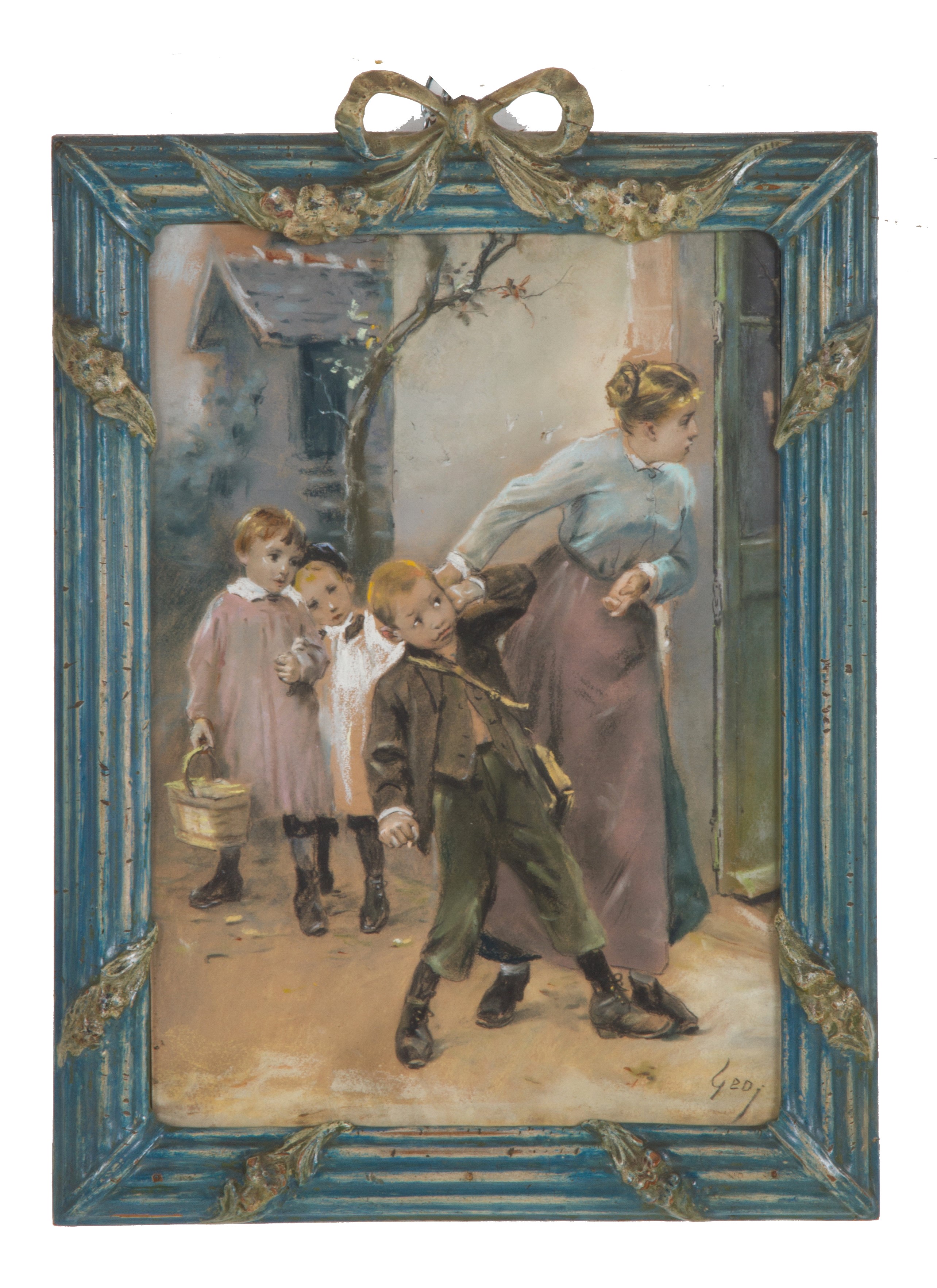 Jean Jules Henri Geoffroy - Due Dipinti "scene di Vita Quotidiana"