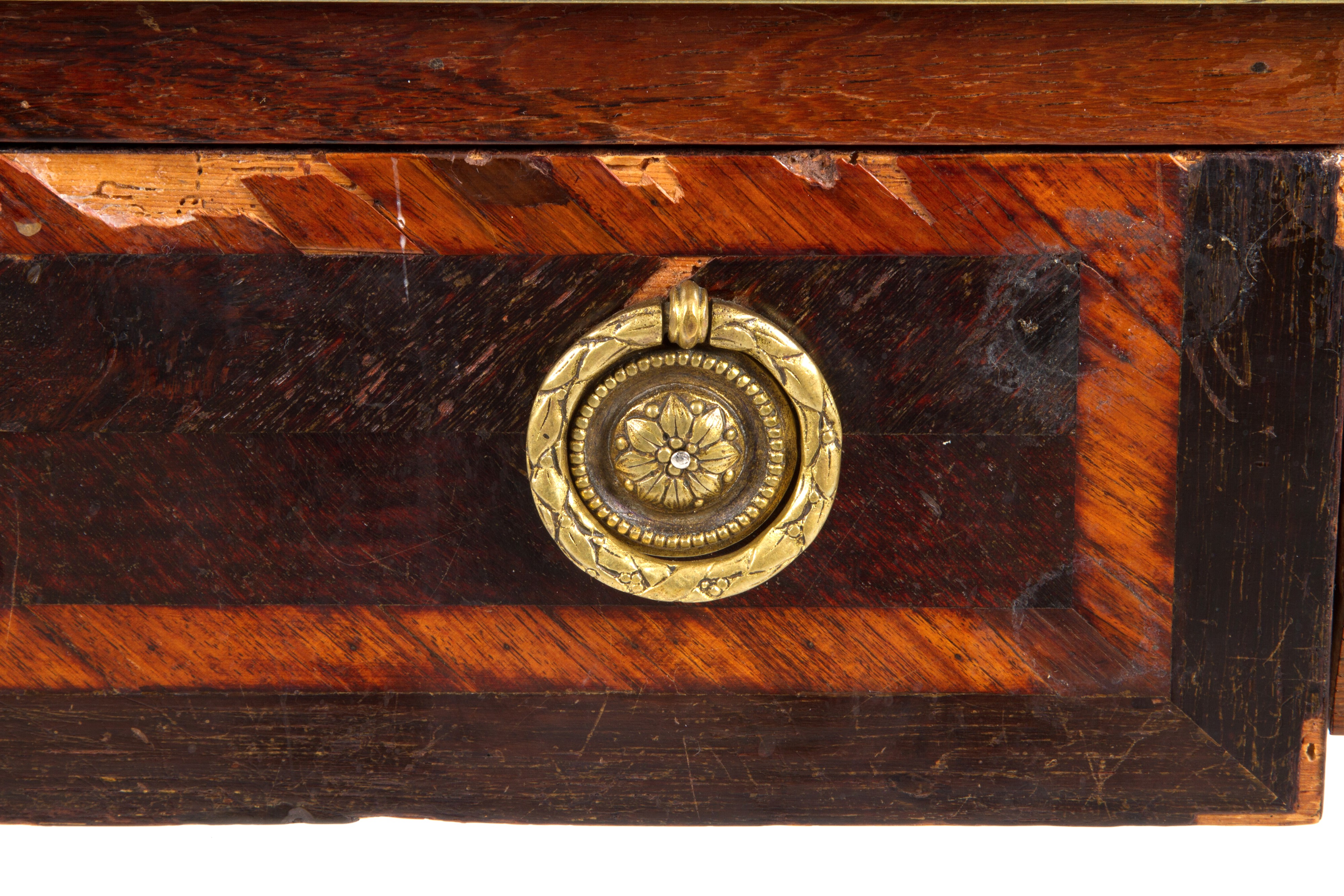 Scrivania in Legno con Piano in Pelle