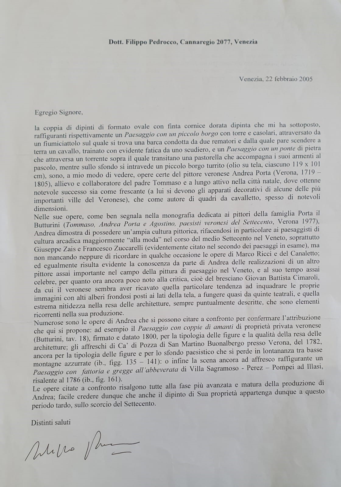 Andrea Porta - Coppia di Dipinti Ovali "paesaggio con un Piccolo Borgo" e "paesaggio con un Ponte...