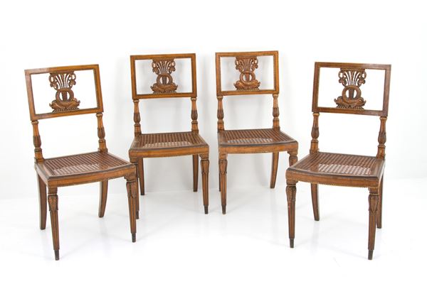 GIUSEPPE MAGGIOLINI - Four carved chairs