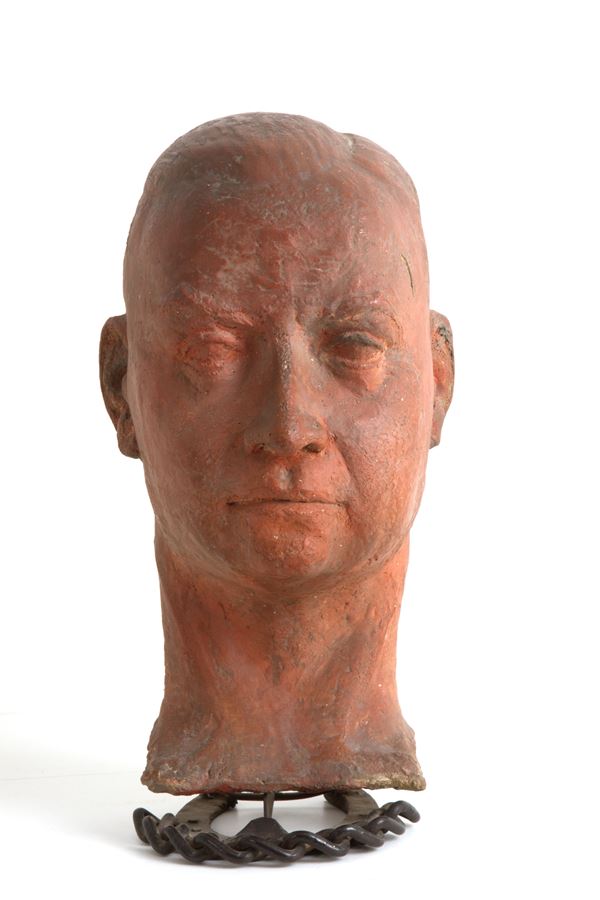 Terracotta sculpture "MAN HEAD"