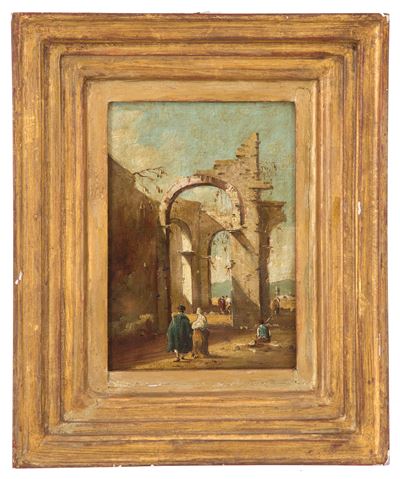 Dipinto "capriccio con Figure"