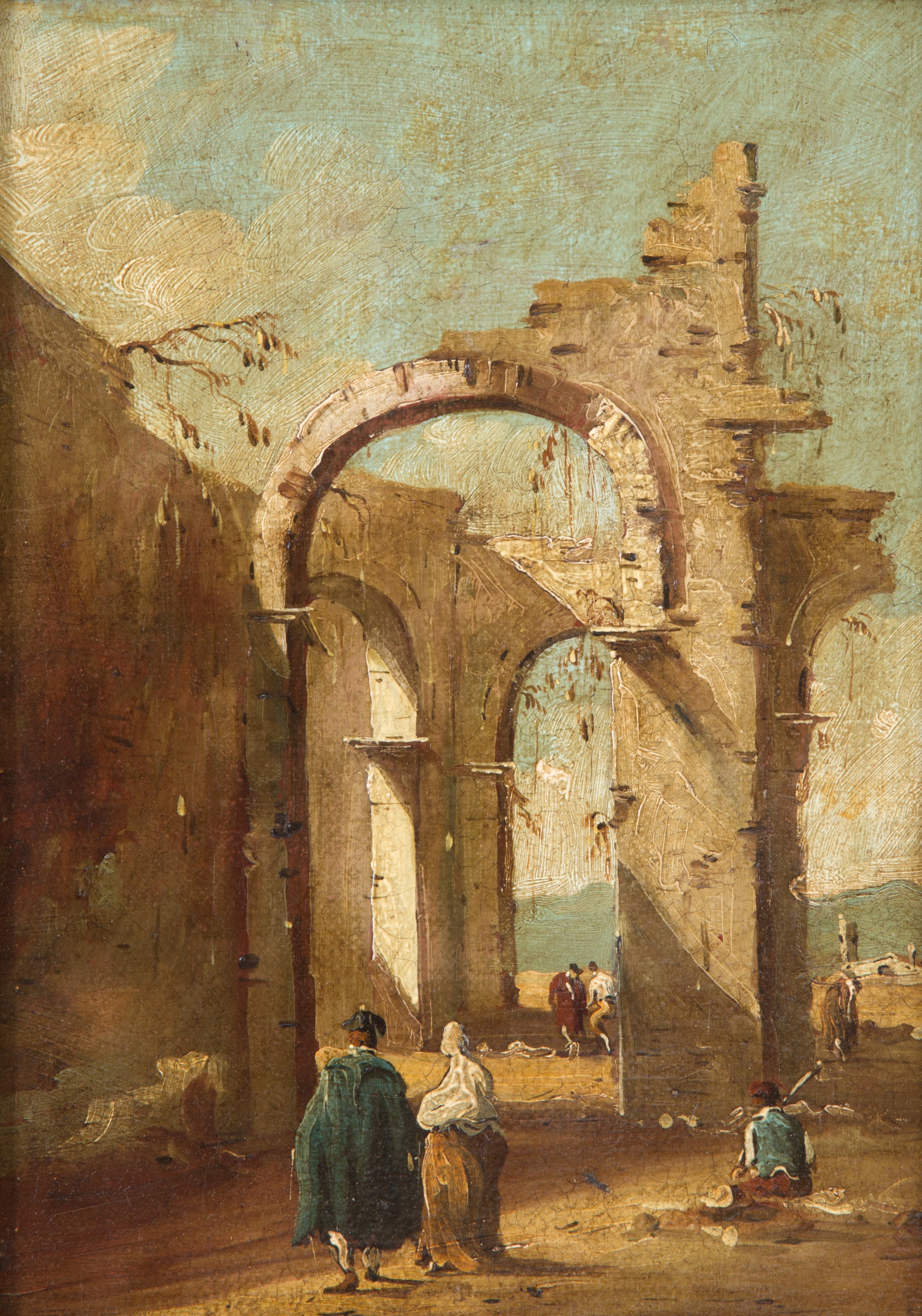 Dipinto "capriccio con Figure"