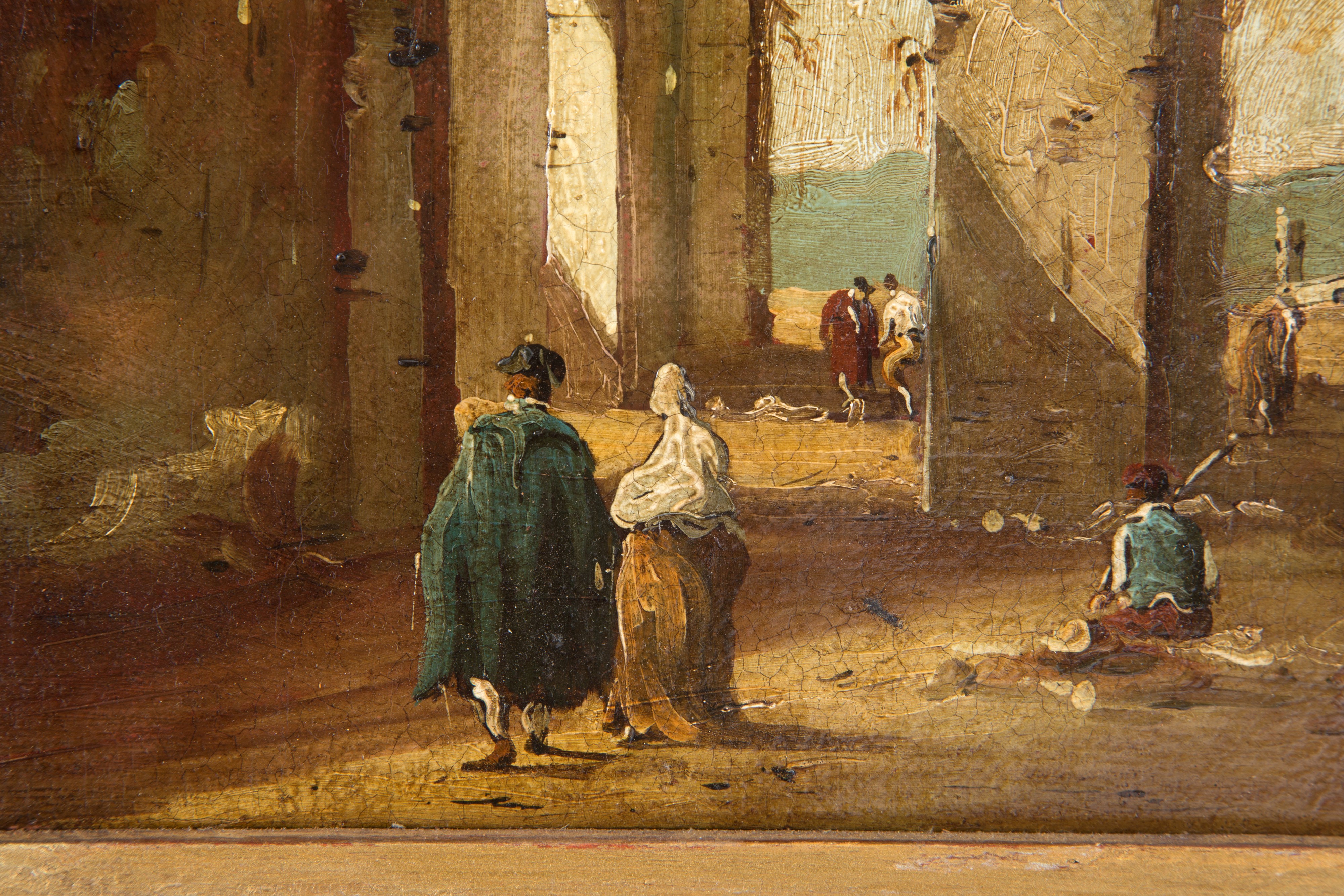 Dipinto "capriccio con Figure"