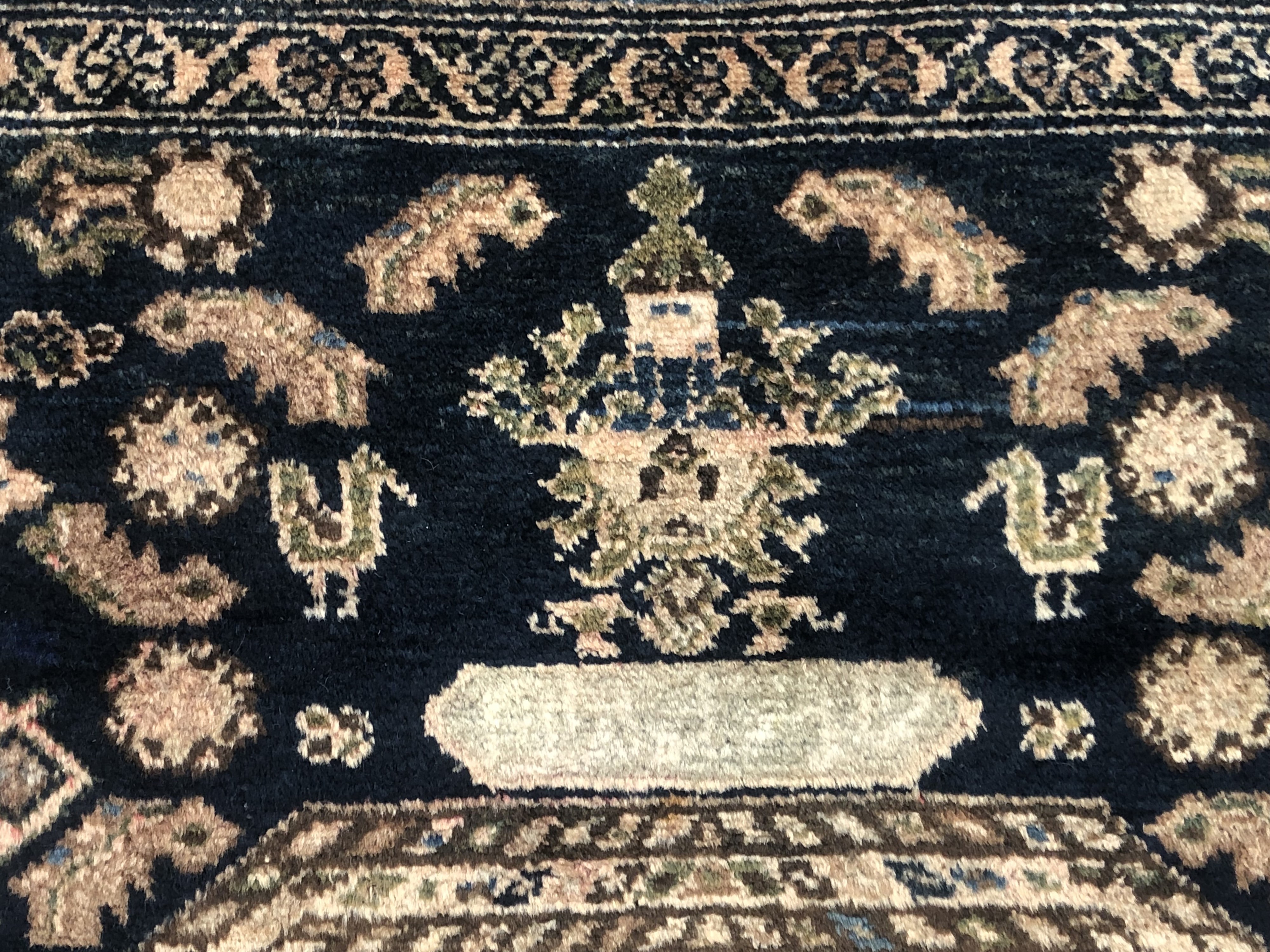 Tappeto Hamedan raffigurante “Mohammad Shah Qajar”, Persia, circa 1900