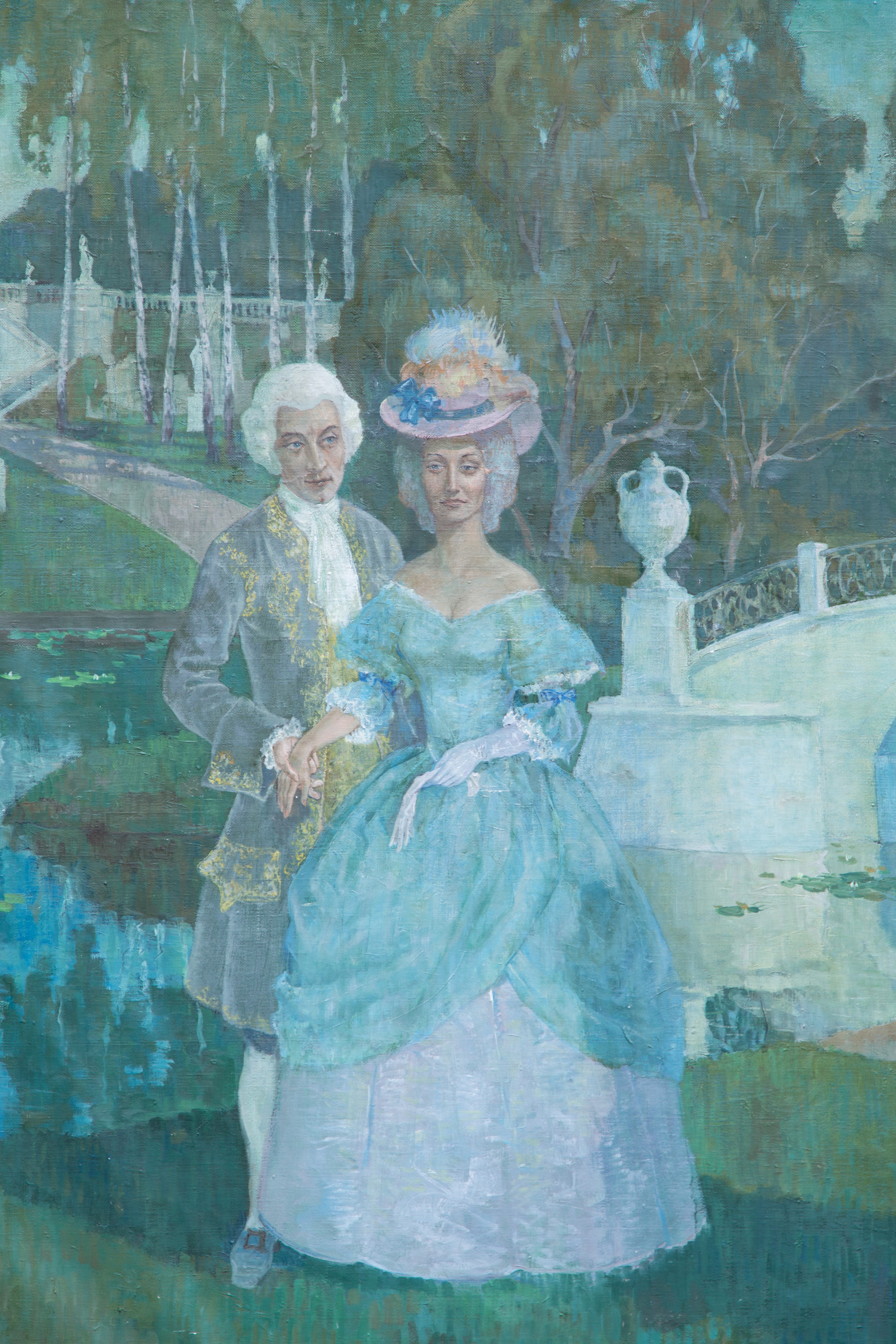 Grande Dipinto "personaggi in Giardino"