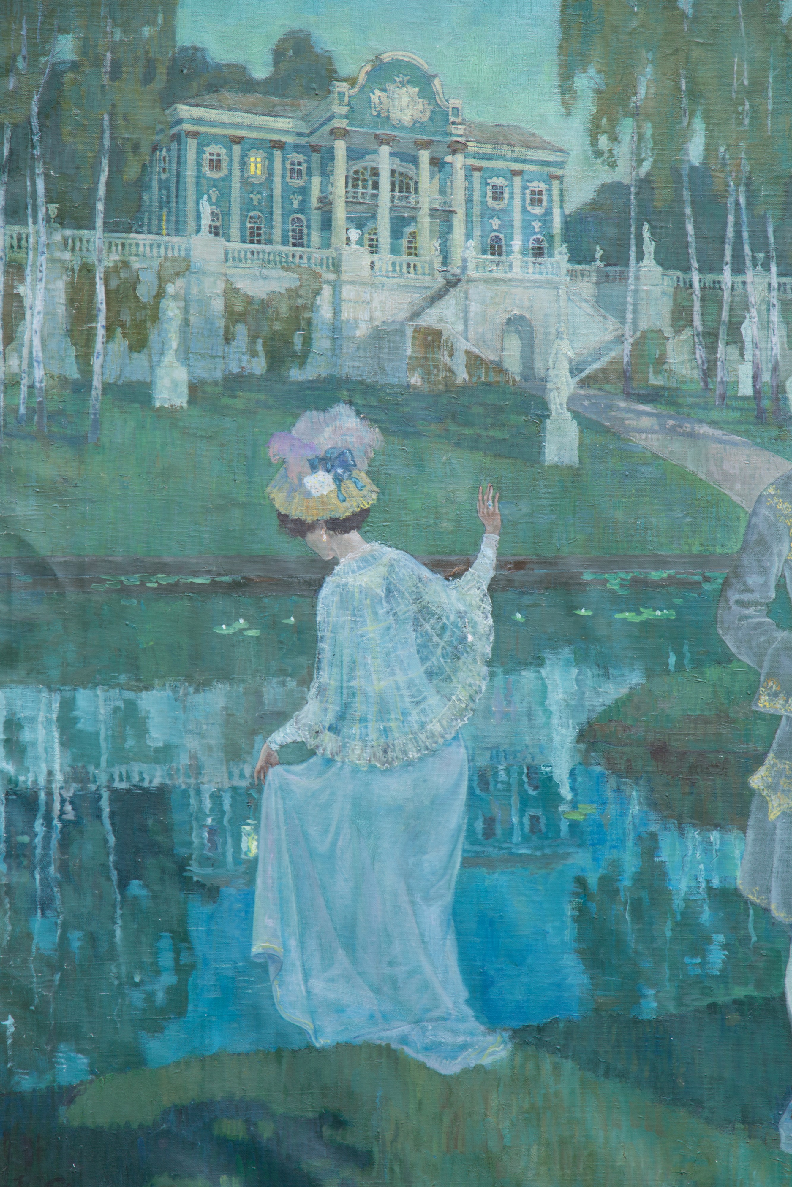 Grande Dipinto "personaggi in Giardino"