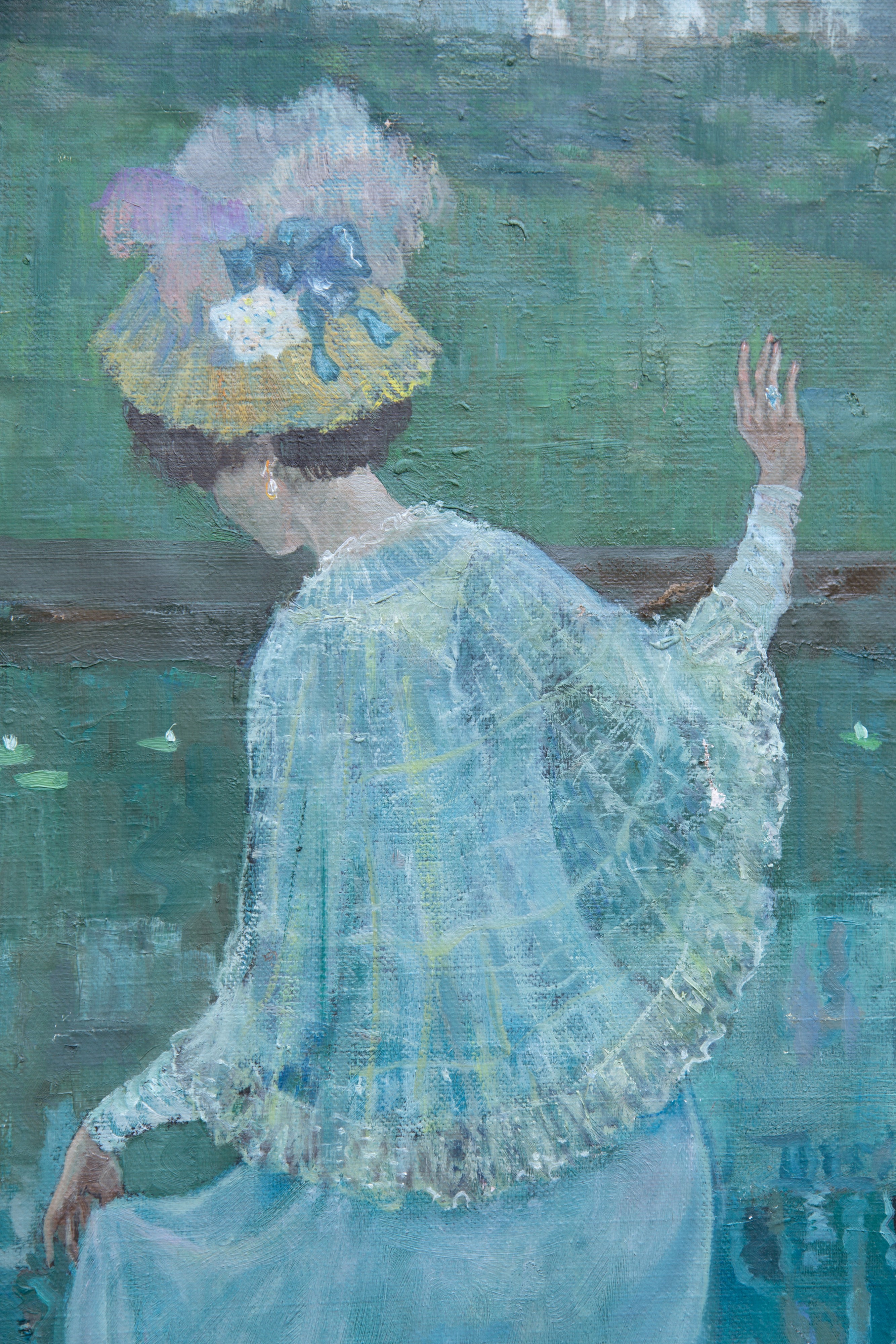 Grande Dipinto "personaggi in Giardino"