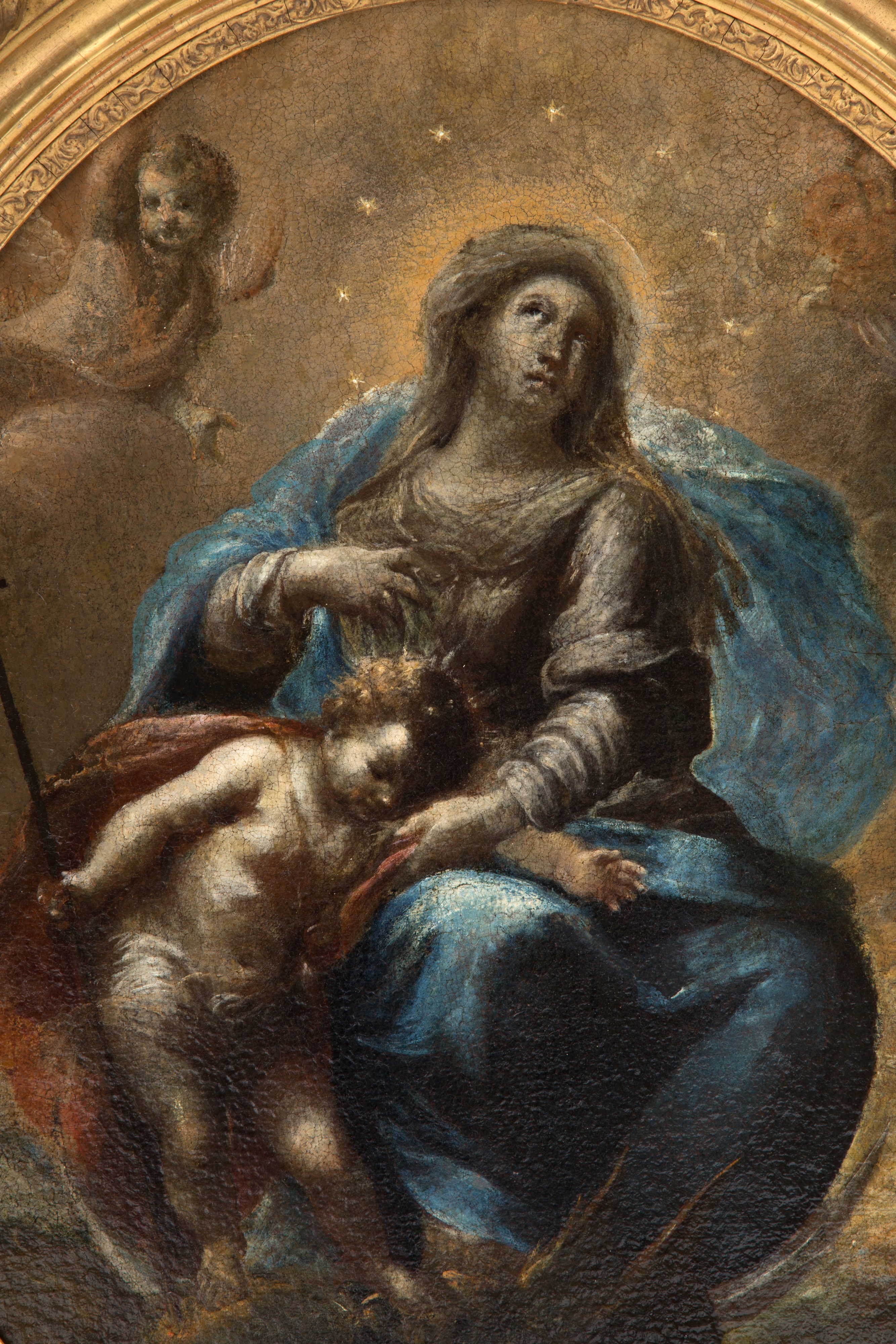 Dipinto Ovale "madonna con Bambino"