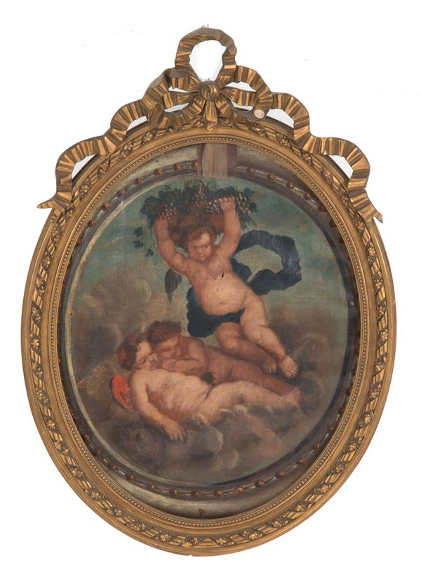 Dipinto ovale "PUTTI"