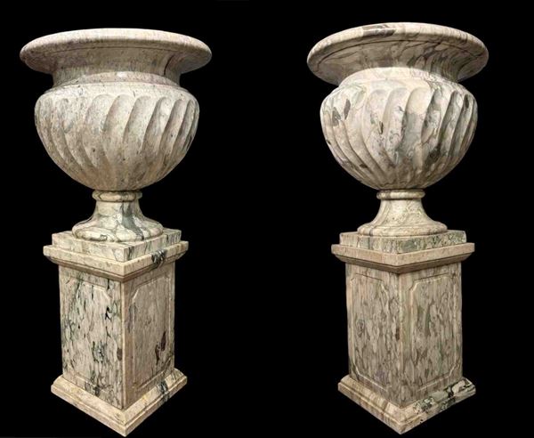 Pair of marble vases