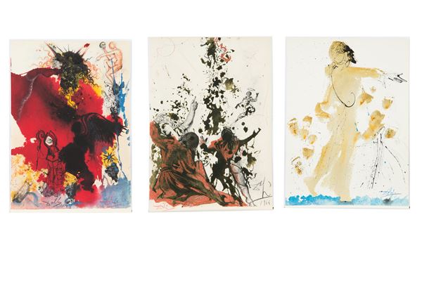 SALVADOR DALI' - Three lithographs. Biblia Sacra