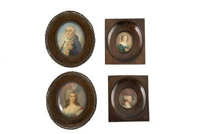 Quattro Miniature "ritratti di Gentiluomini e Gentildonne"