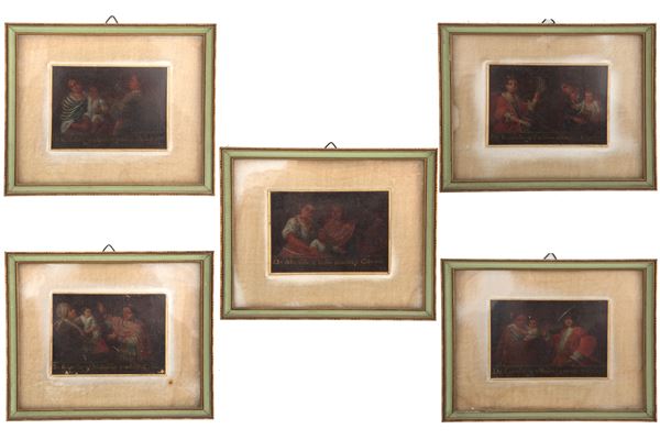 Five paintings "SCENES OF LIFE"