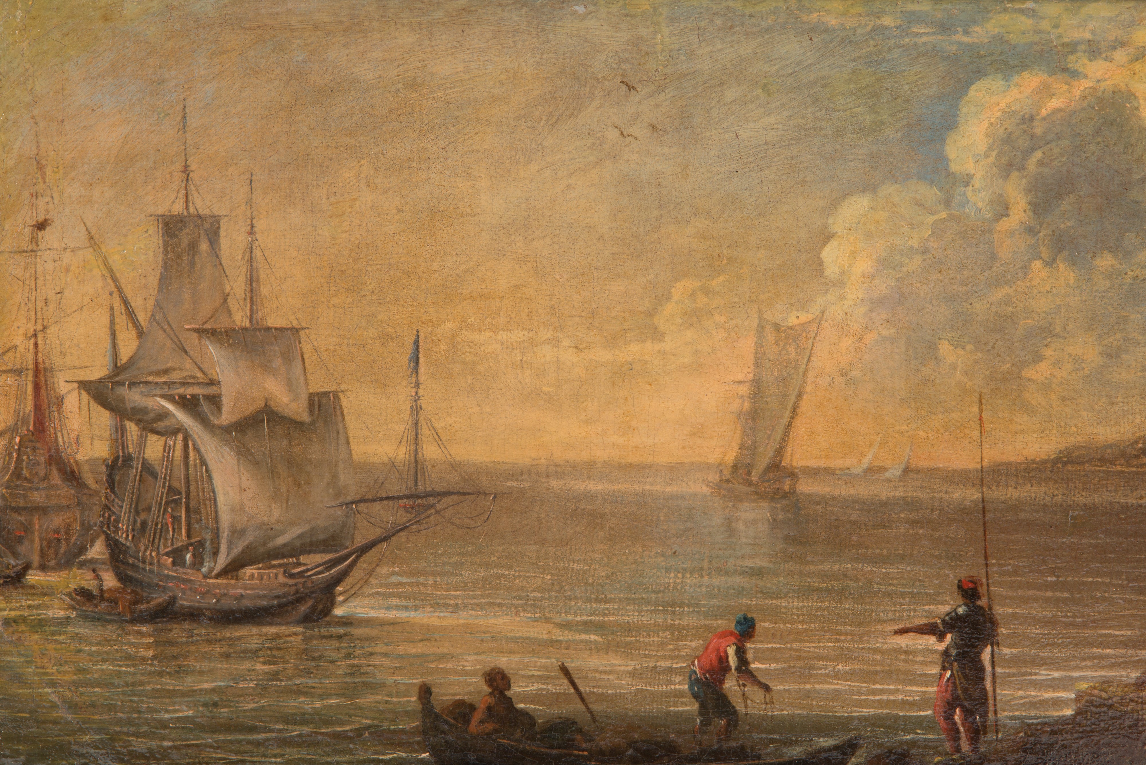 Dipinto "VELIERI CON ARCHITETTURE E FIGURE"