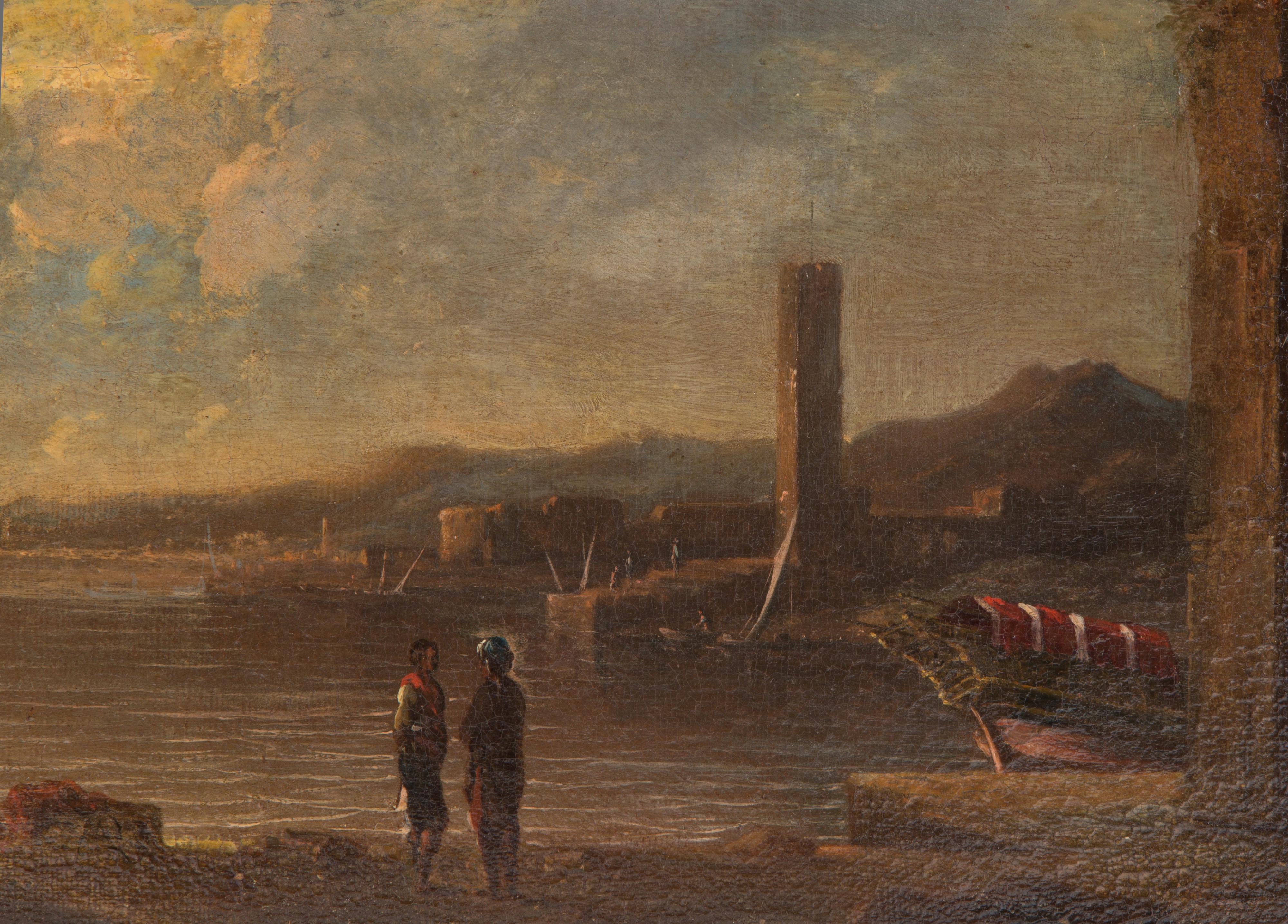 Dipinto "VELIERI CON ARCHITETTURE E FIGURE"