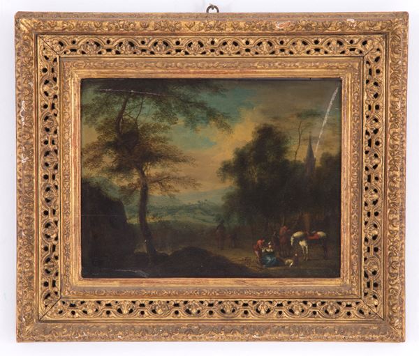 Painting "LANDSCAPE WITH FIGURES AND ANIMALS"