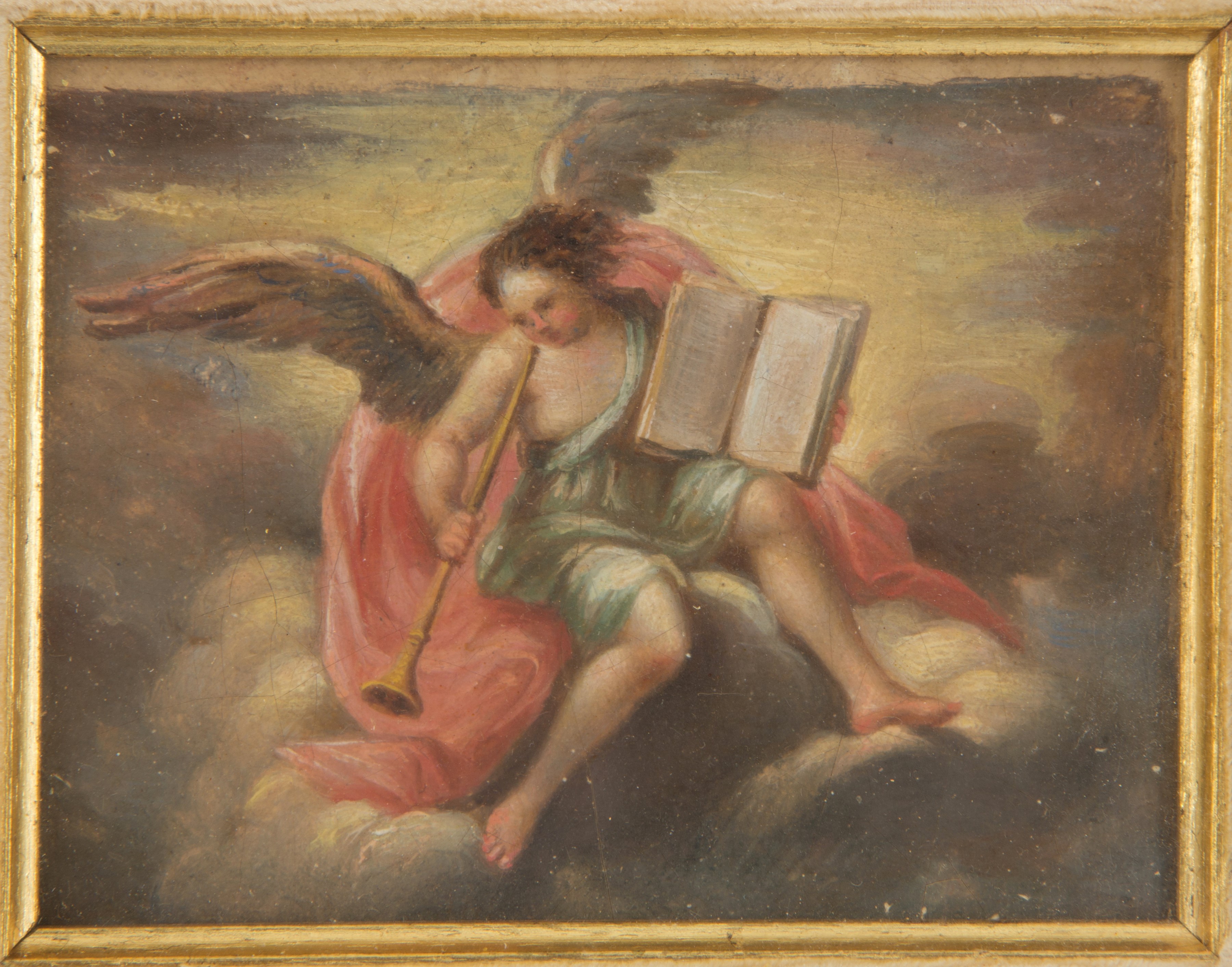 Piccolo Dipinto "angelo Musicante"