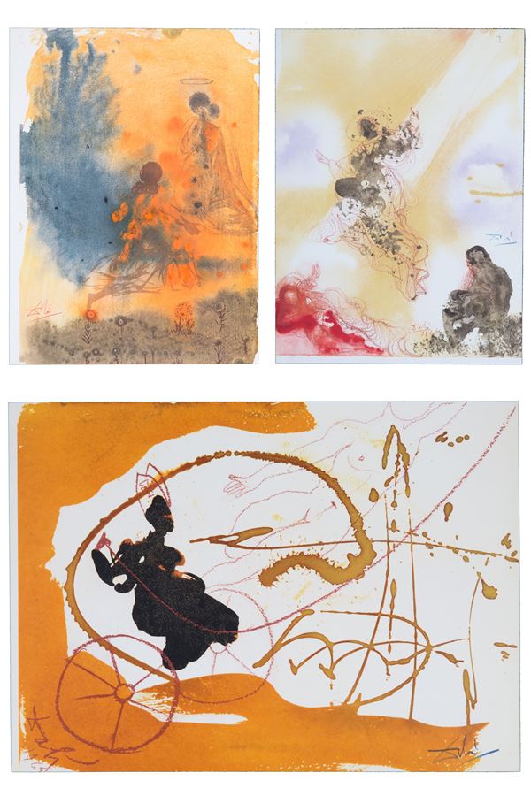 SALVADOR DALI' - Three lithographs. Biblia Sacra