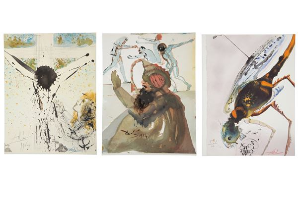 SALVADOR DALI' - Three lithographs. Biblia Sacra