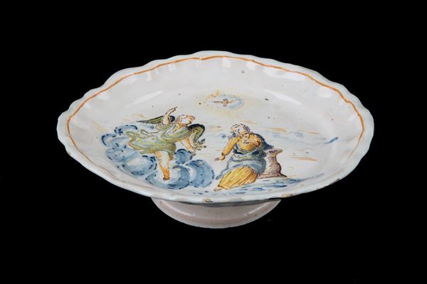 GIOVANNI ANTONIO GUIDOBONO - Alzatina in maiolica