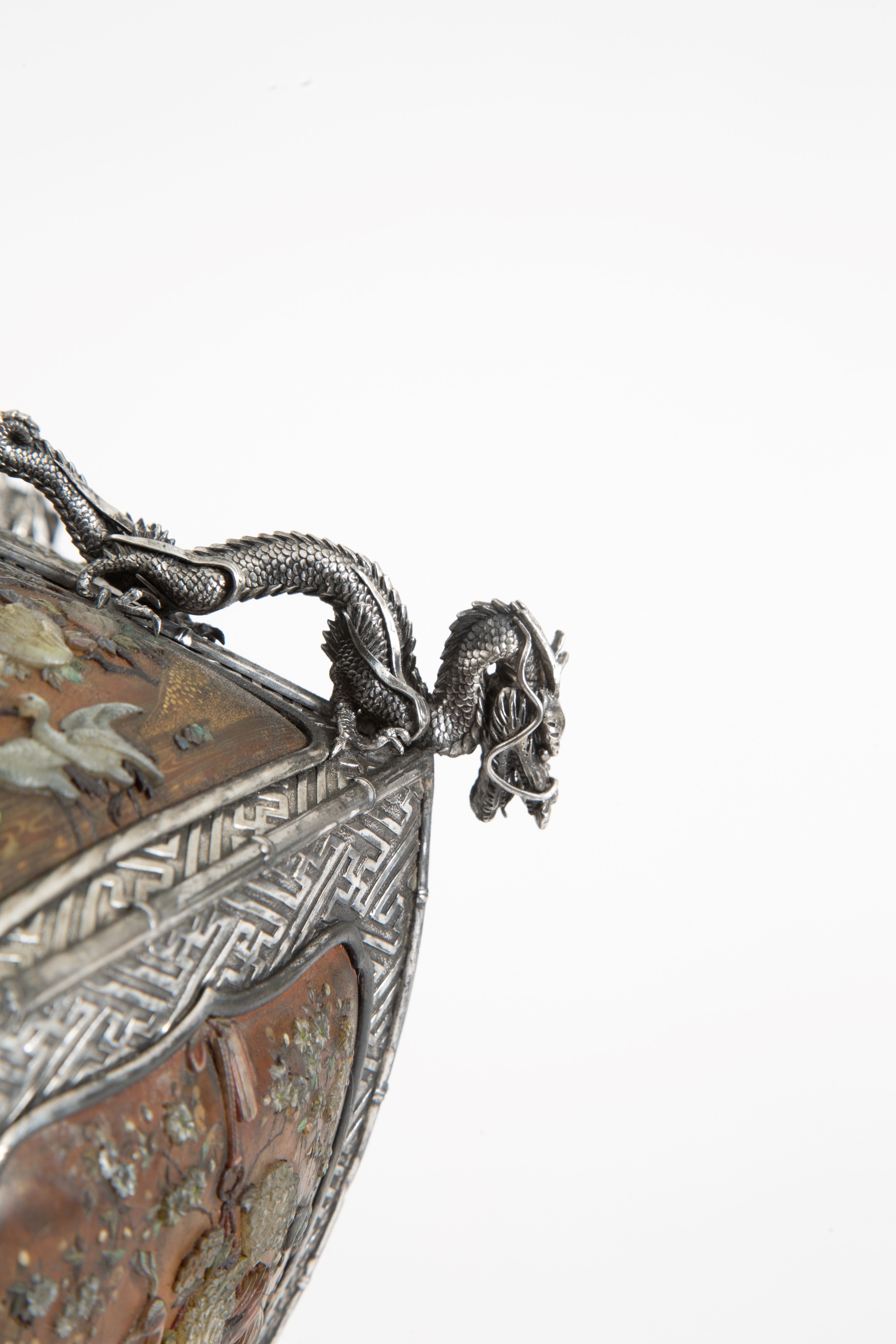 Vaso shibayama in argento